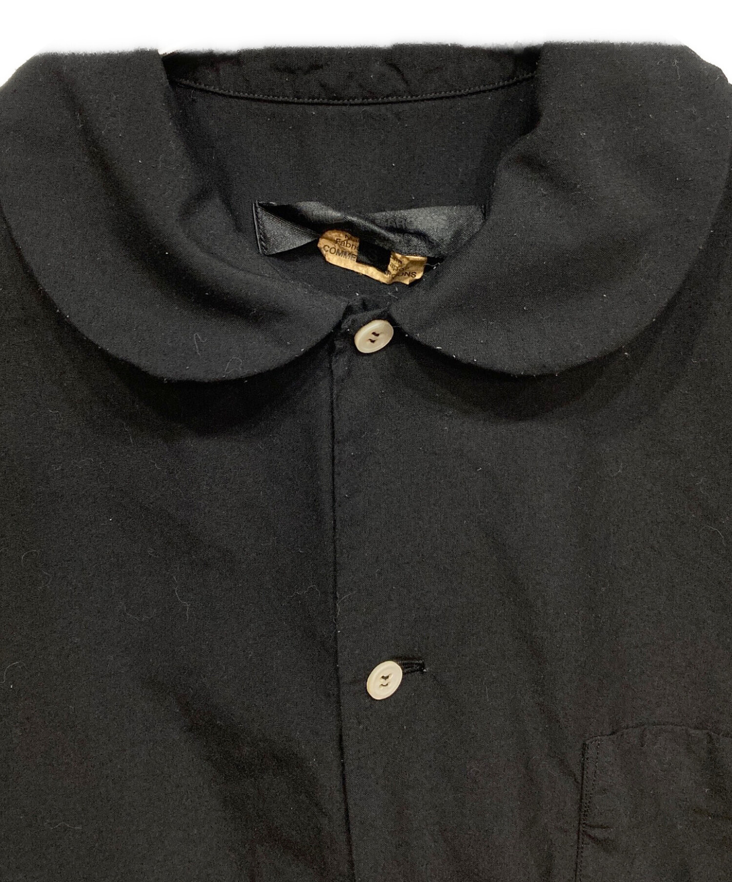 COMME des GARCONS / コムデギャルソン | ポリエステル 丸襟 シャツ | S | ブラック | レディース コムデギャルソンCOMME des GARCONS 3重レイヤードシースルー丸襟