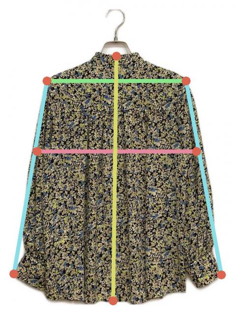 BALLSEY 花柄 アシンメトリー ノースリーブ サイズ36 ブラウス シャツ ライトブルー ブラック レディース ボールジー【中古】5-0809S♪ Ballsey（ボールジー）ブラウス 青 サイズ:36(M位) レディース