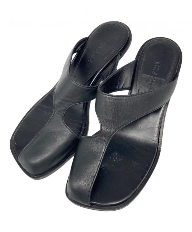 【未使用】CLANE CURVED DESIGN SANDALS サイズ38 中古・古着通販】CLANE (クラネ) CURVED DESIGN SANDALS ブラック