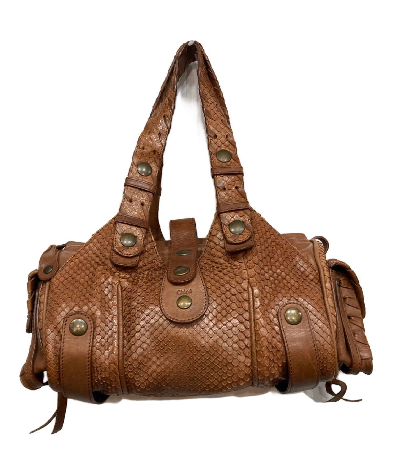 【中古】Chloe 　クロエ　パイソン型押しモデル　TESS　希少品　定価228000円　限定モデル＿s13＿s-0506-r13 中古・古着通販】Chloe (クロエ) シルベラード パイソン ハンドバッグ