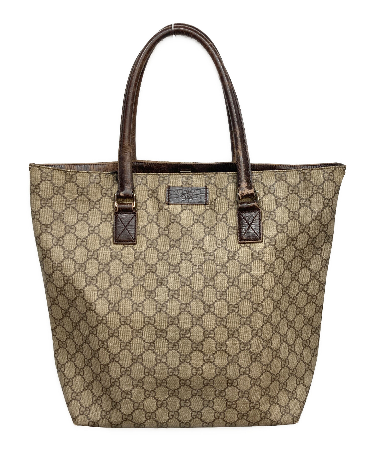 美品 GUCCI グッチ GGスプリーム トートバッグ 中古・古着通販】GUCCI (グッチ) GGスプリームトートバッグ ベージュ