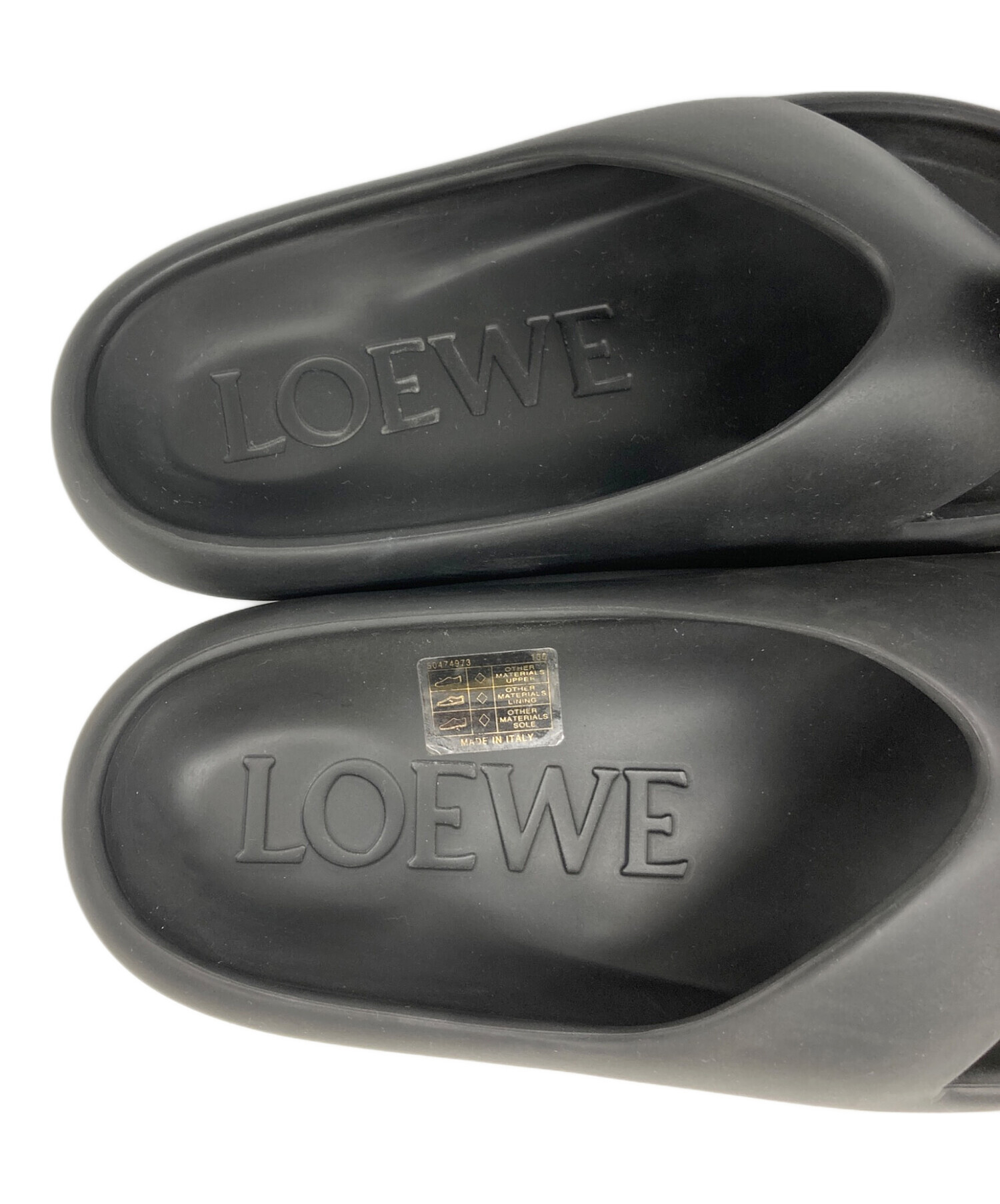 中古・古着通販】LOEWE (ロエベ) ペブルサンダル ブラック サイズ:41