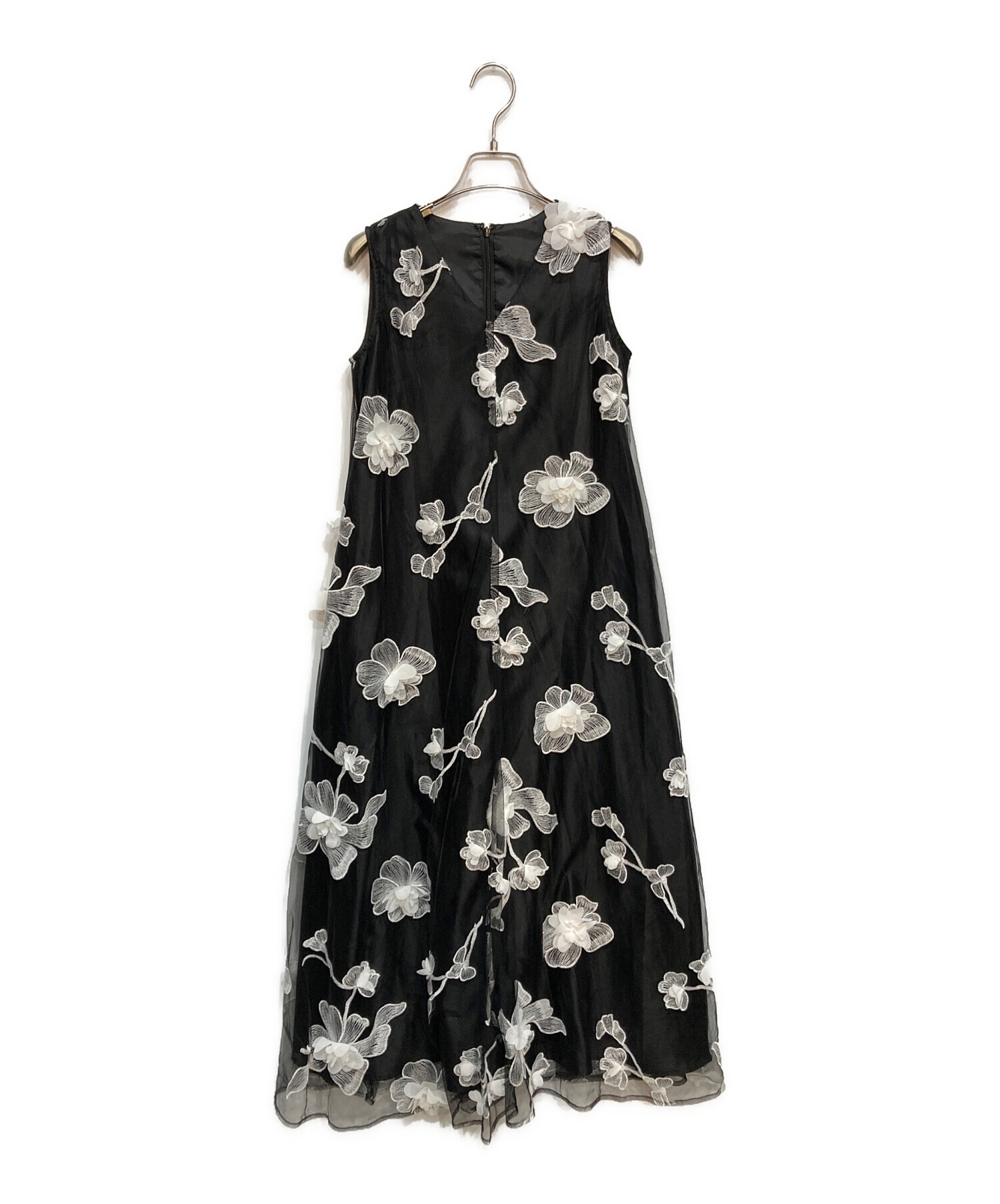 中古・古着通販】acka (エーシーケーエー) floral long dress ブラック 