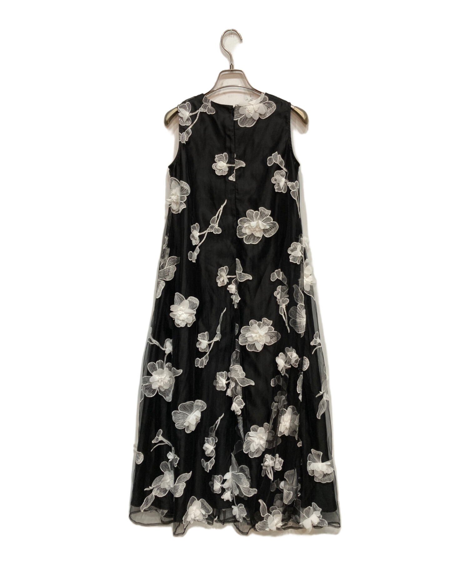 中古・古着通販】acka (エーシーケーエー) floral long dress ブラック