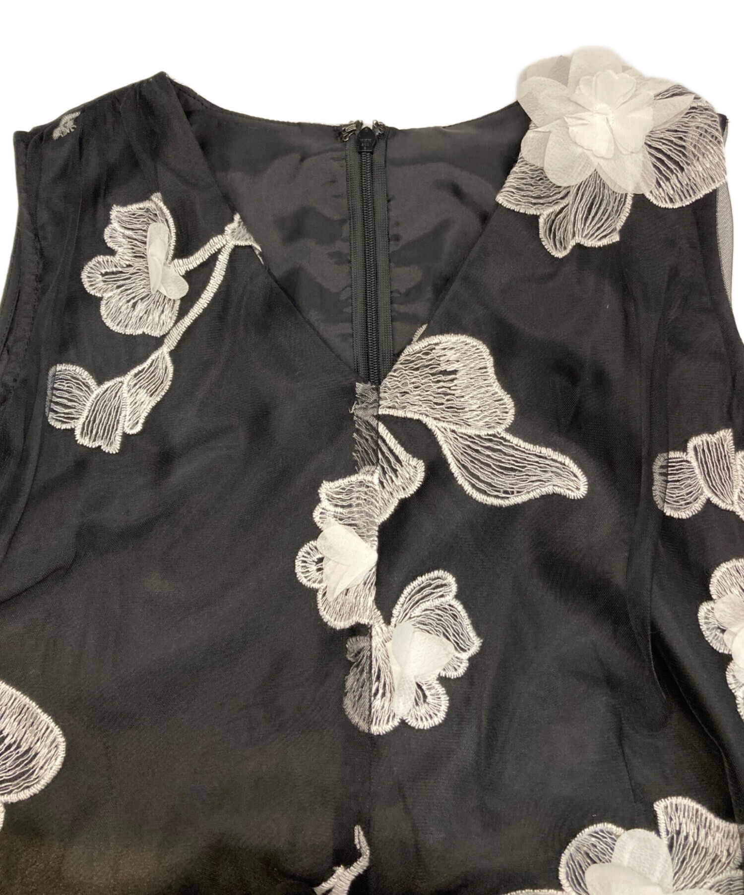中古・古着通販】acka (エーシーケーエー) floral long dress ブラック 