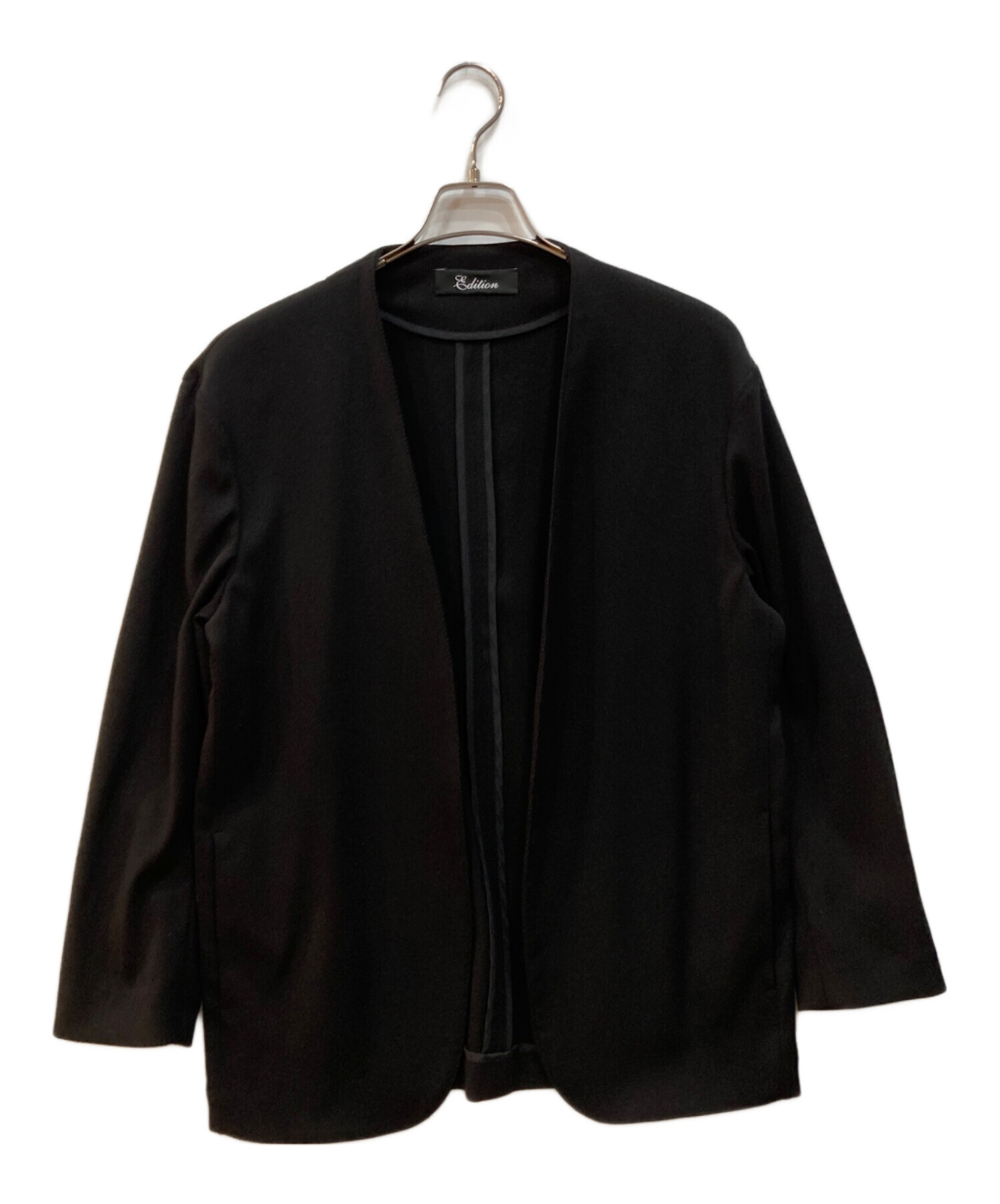 UNUSED テーラードジャケット　 black XL 中古・古着通販】edition (エディション) Collarless Jacket カラー