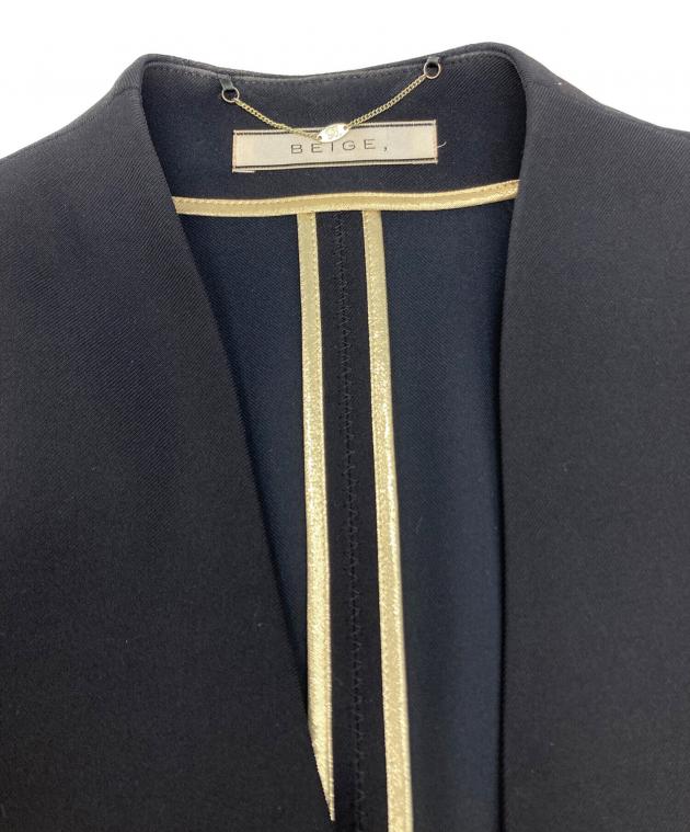 中古・古着通販】BEIGE (ベイジ) ノーカラージャケット ネイビー