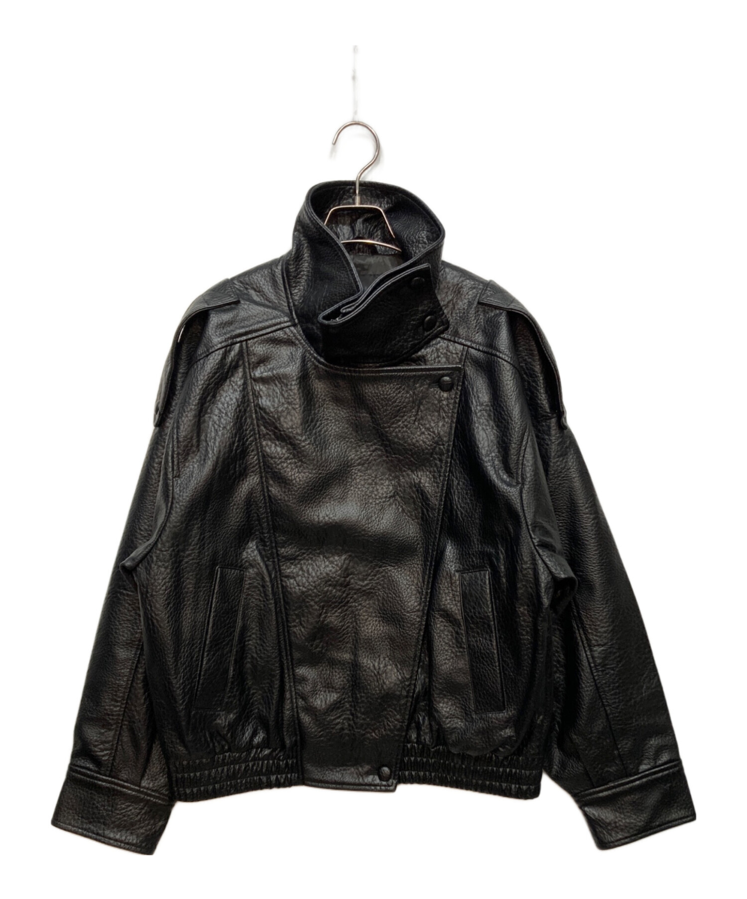 中古・古着通販】ZARA (ザラ) エコレザージャケット ブラック サイズ:S 
