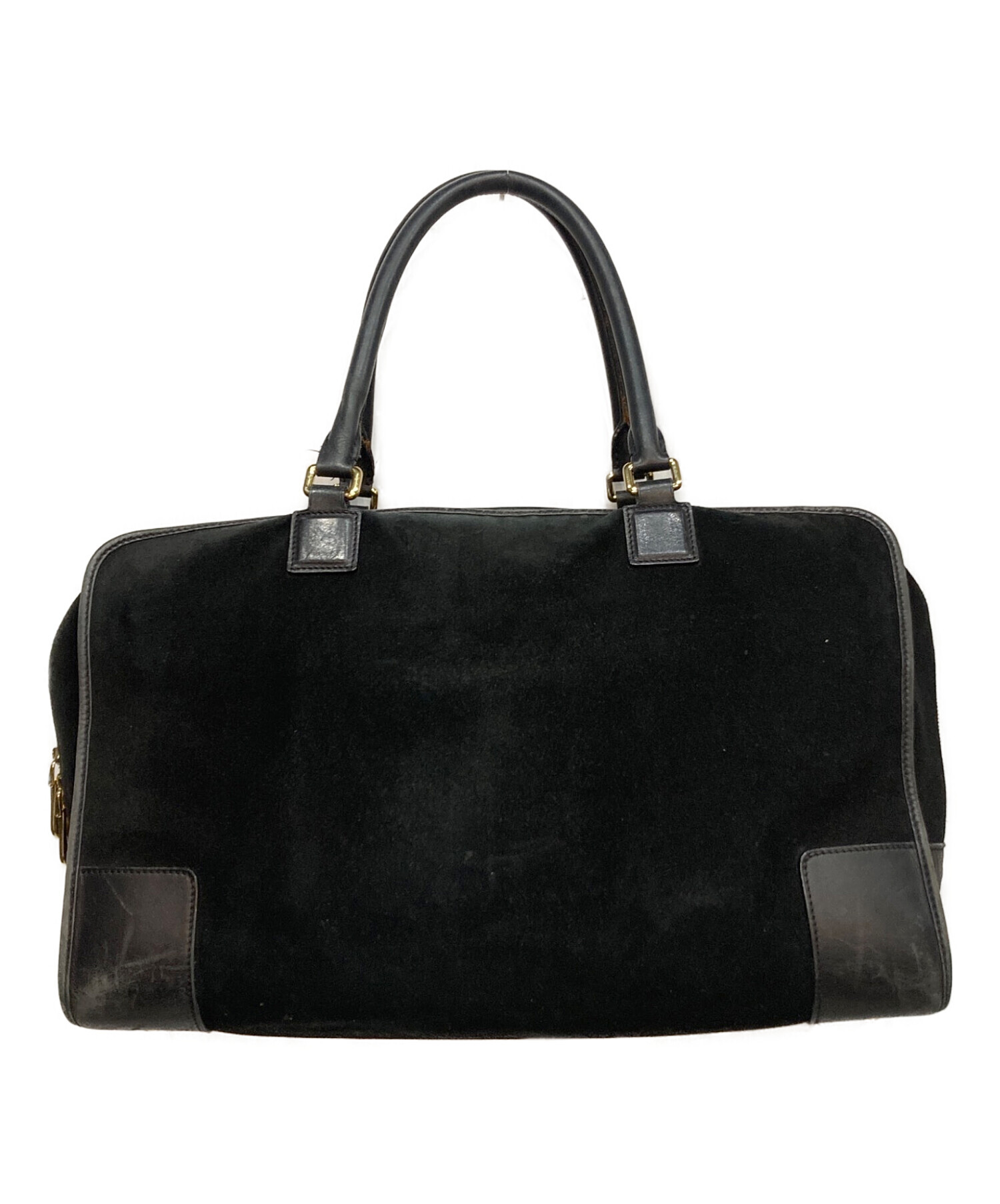 中古・古着通販】LOEWE (ロエベ) スエードボストンバッグ ブラック 