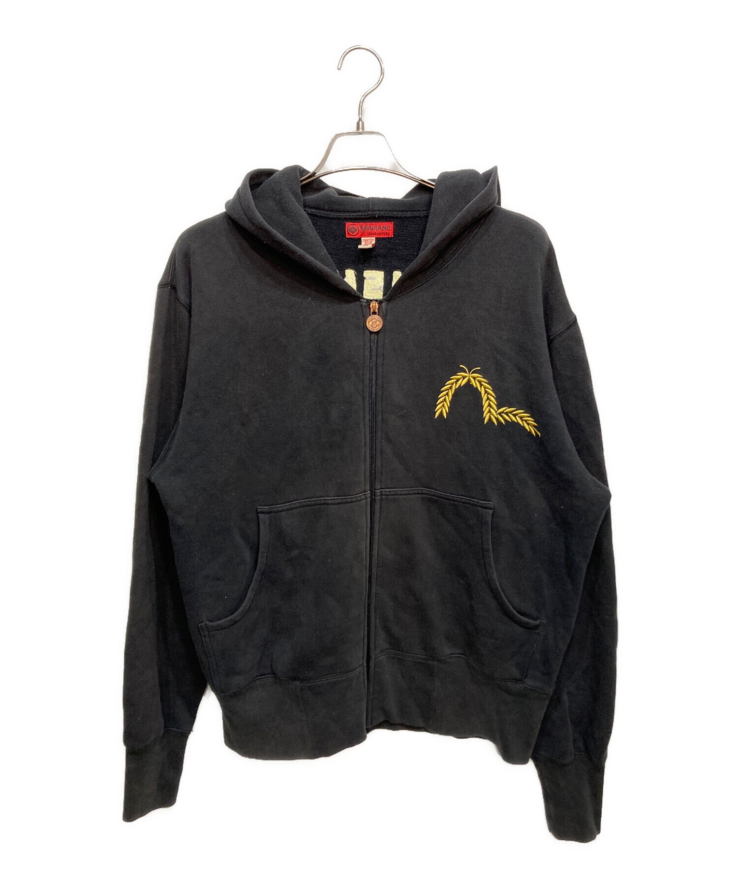 中古・古着通販】YAMANE (ヤマネ) ジップパーカー ブラック サイズ:44
