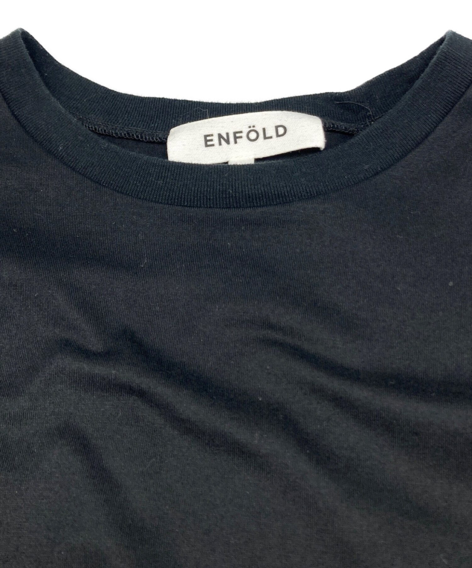 ENFOLD シルケット天竺 コンビフレアTSHIRT 中古・古着通販】ENFOLD (エンフォルド) シルケット 天竺 コンビ