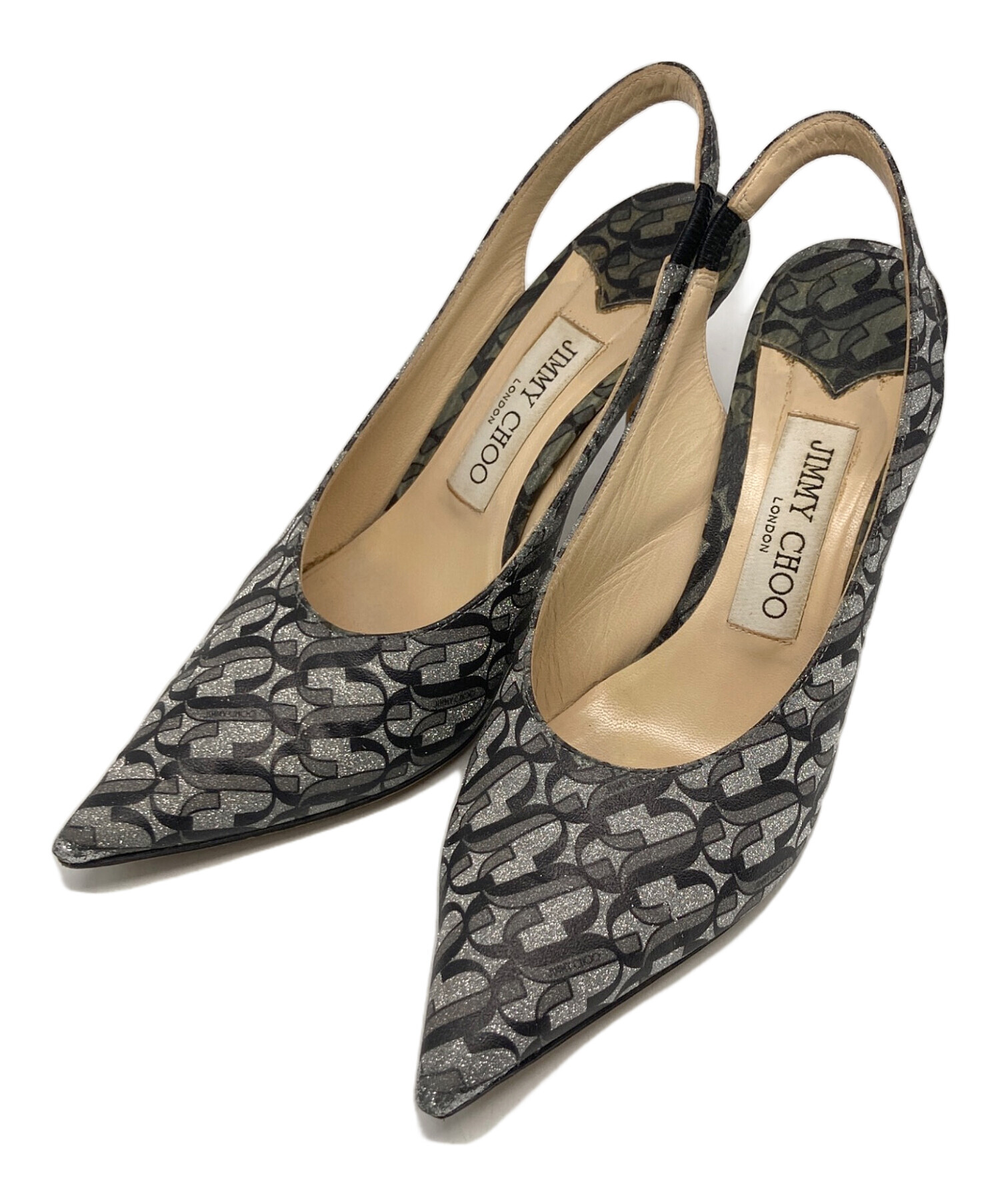 JIMMY CHOO グレー パンプス36.5 中古・古着通販】JIMMY CHOO (ジミーチュウ) LOVE85 グレー サイズ:36