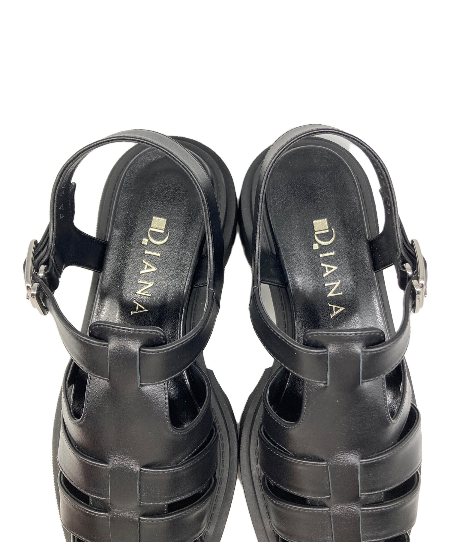 DIANAブラック グルカ調ミュール サンダル 中古・古着通販】DIANA (ダイアナ) グルカサンダル ブラック サイズ