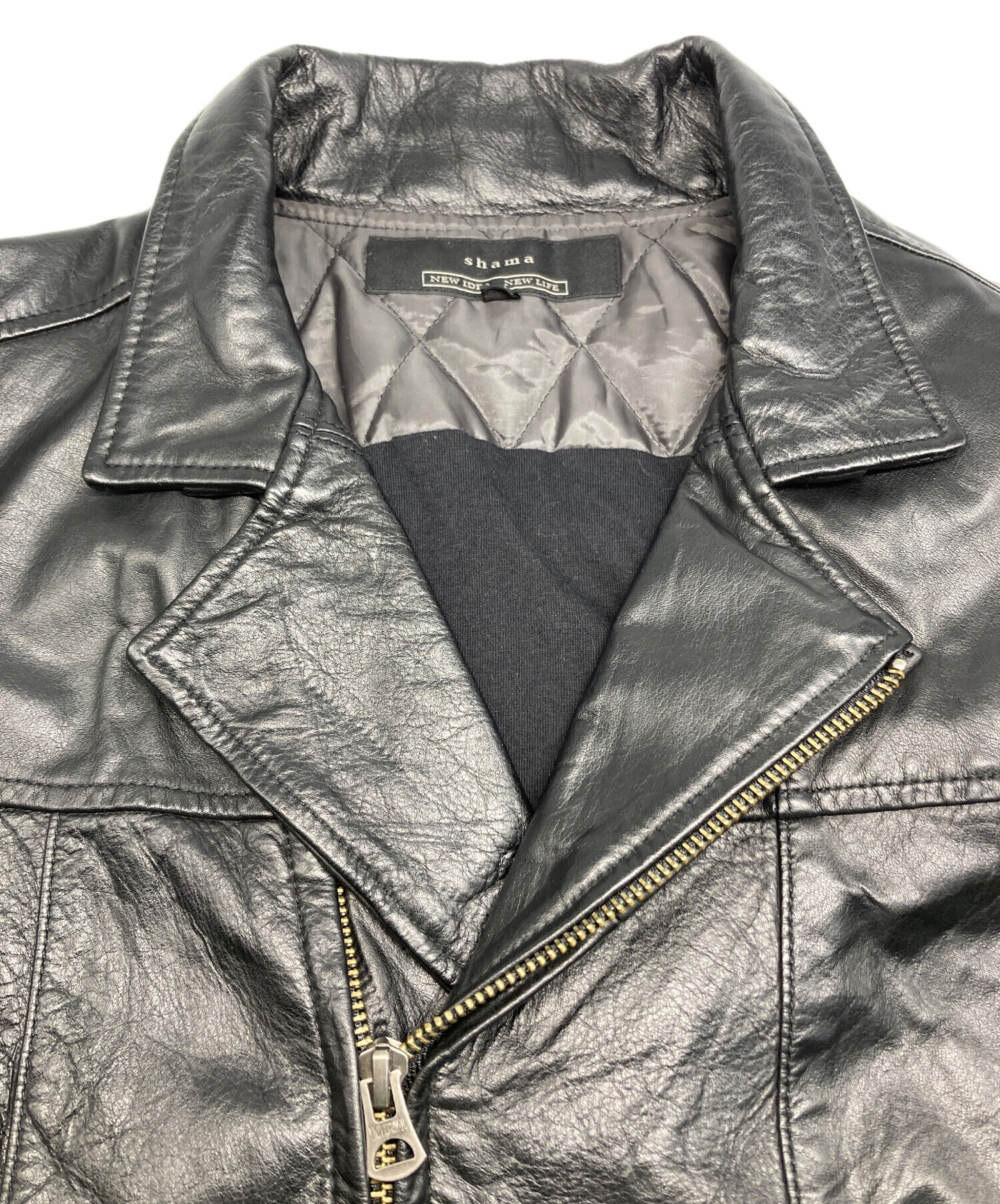 中古・古着通販】Shama (シャマ) カウレザー ライダース ジャケット