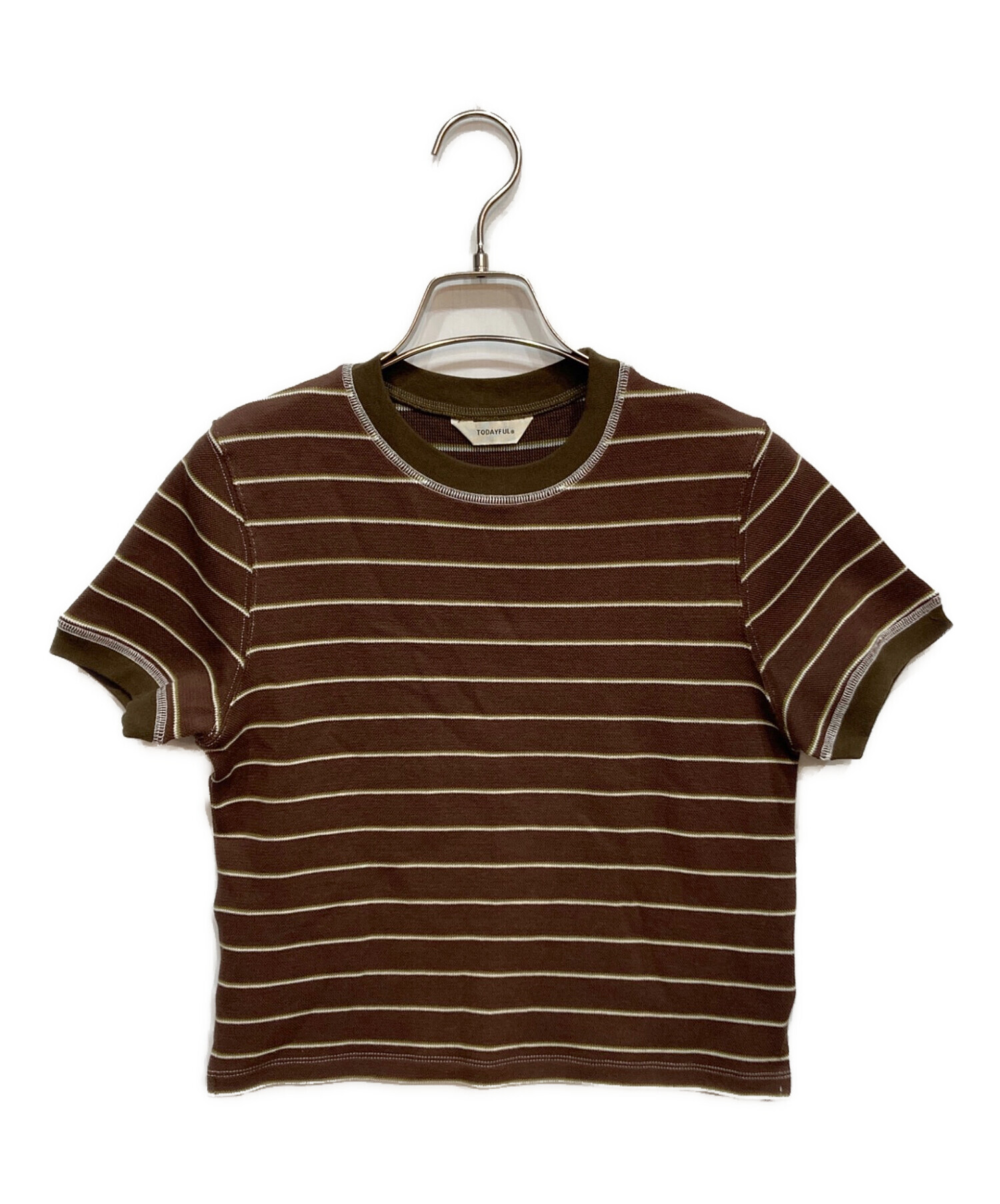 中古・古着通販】TODAYFUL (トゥデイフル) Border Ringer Tee ブラウン