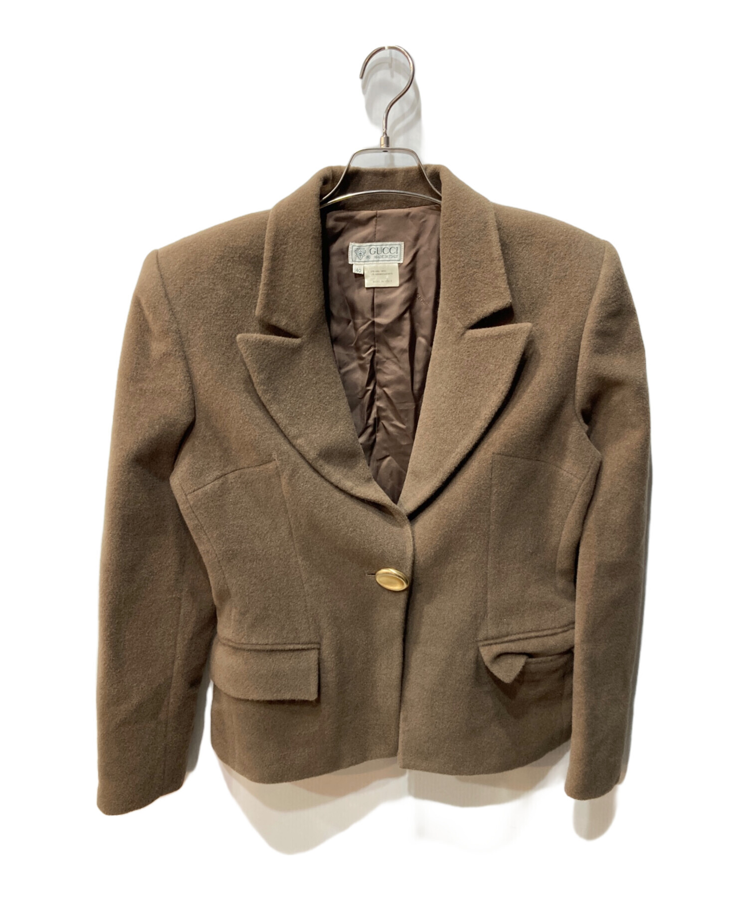 中古・古着通販】GUCCI (グッチ) カシミア混ジャケット ブラウン 