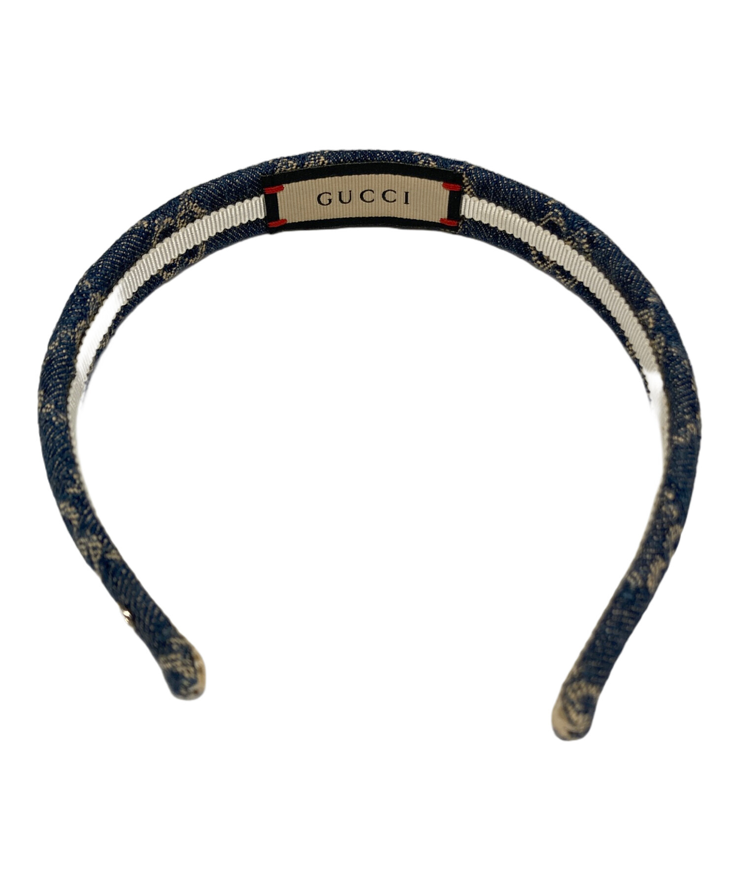 一級品✨GUCCI グッチ デニム生地　GGキャンバス カチューシャ 中古・古着通販】GUCCI (グッチ) GG柄デニムカチューシャ インディゴ