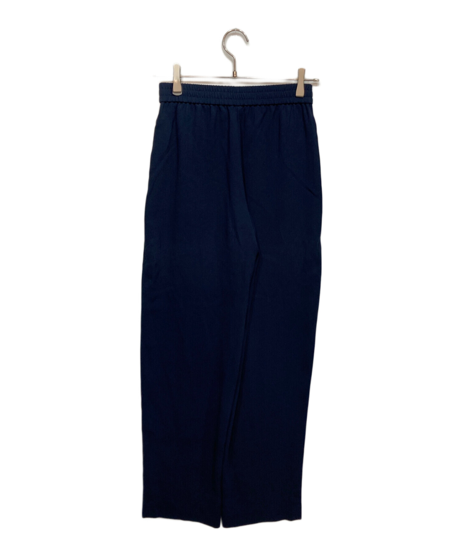 theory SYNTHETIC CREPE パンツ 背抜き セットアップ 紺 中古・古着通販】theory (セオリー) Satin Crepe Straight Pull On