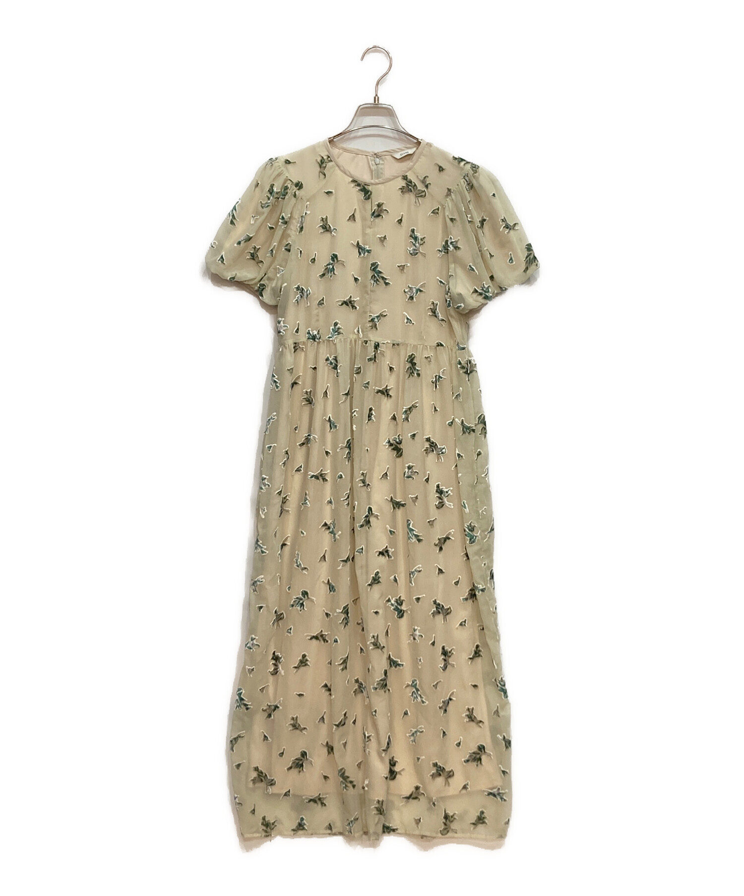中古・古着通販】CLANE (クラネ) FLOWER OPAL PUFF ONEPIECE グリーン