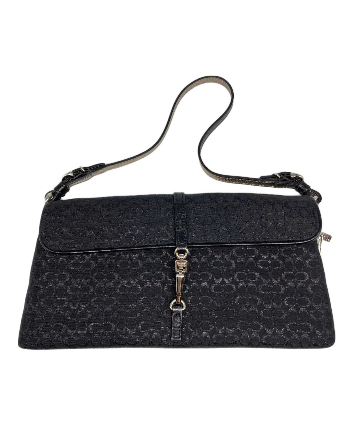 中古・古着通販】COACH (コーチ) シグネチャーハンドバッグ ブラック 