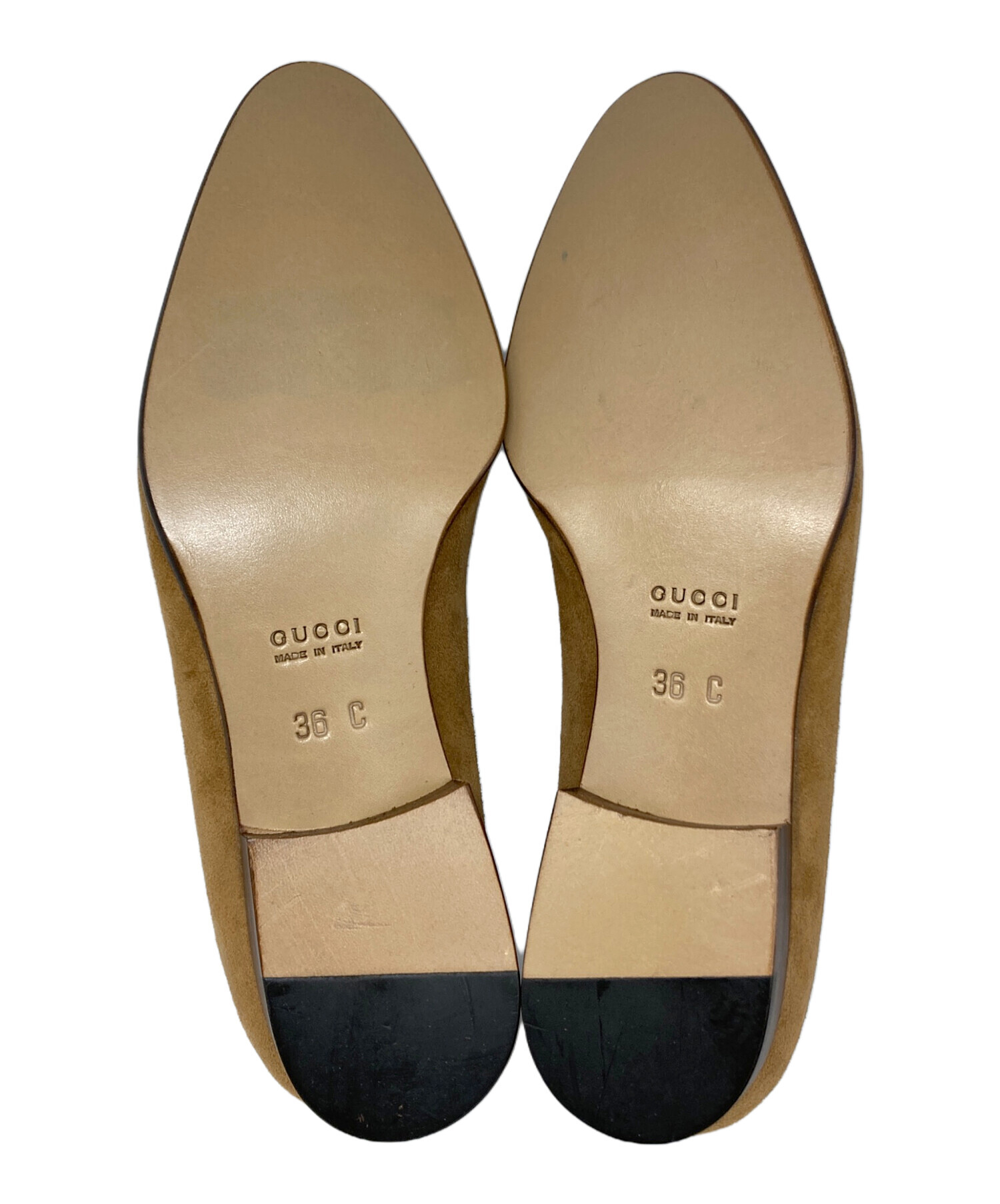 中古・古着通販】GUCCI (グッチ) バンブースエードローファー ベージュ