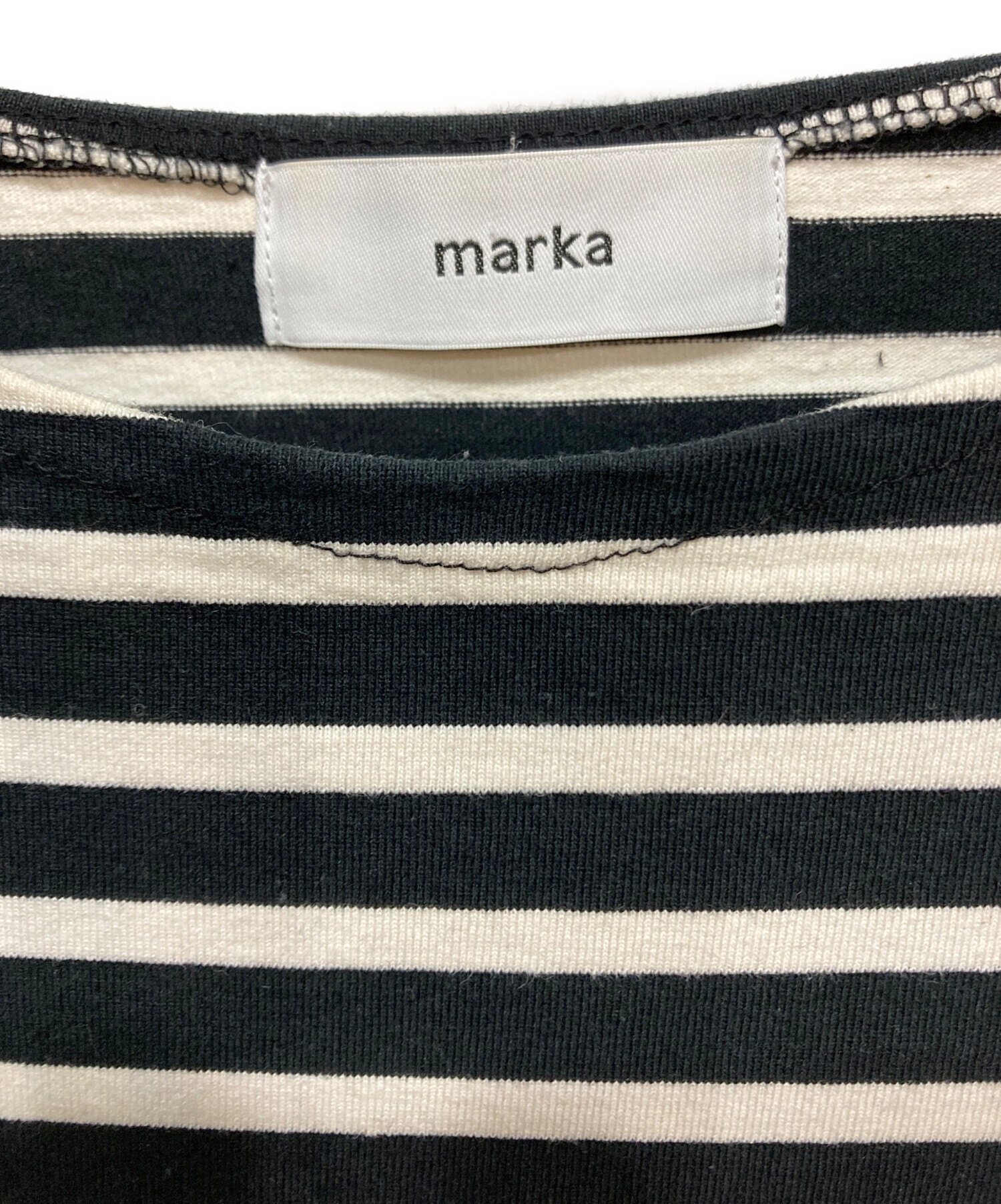 中古・古着通販】MARKA (マーカ) バスクシャツ ホワイト×ブラック