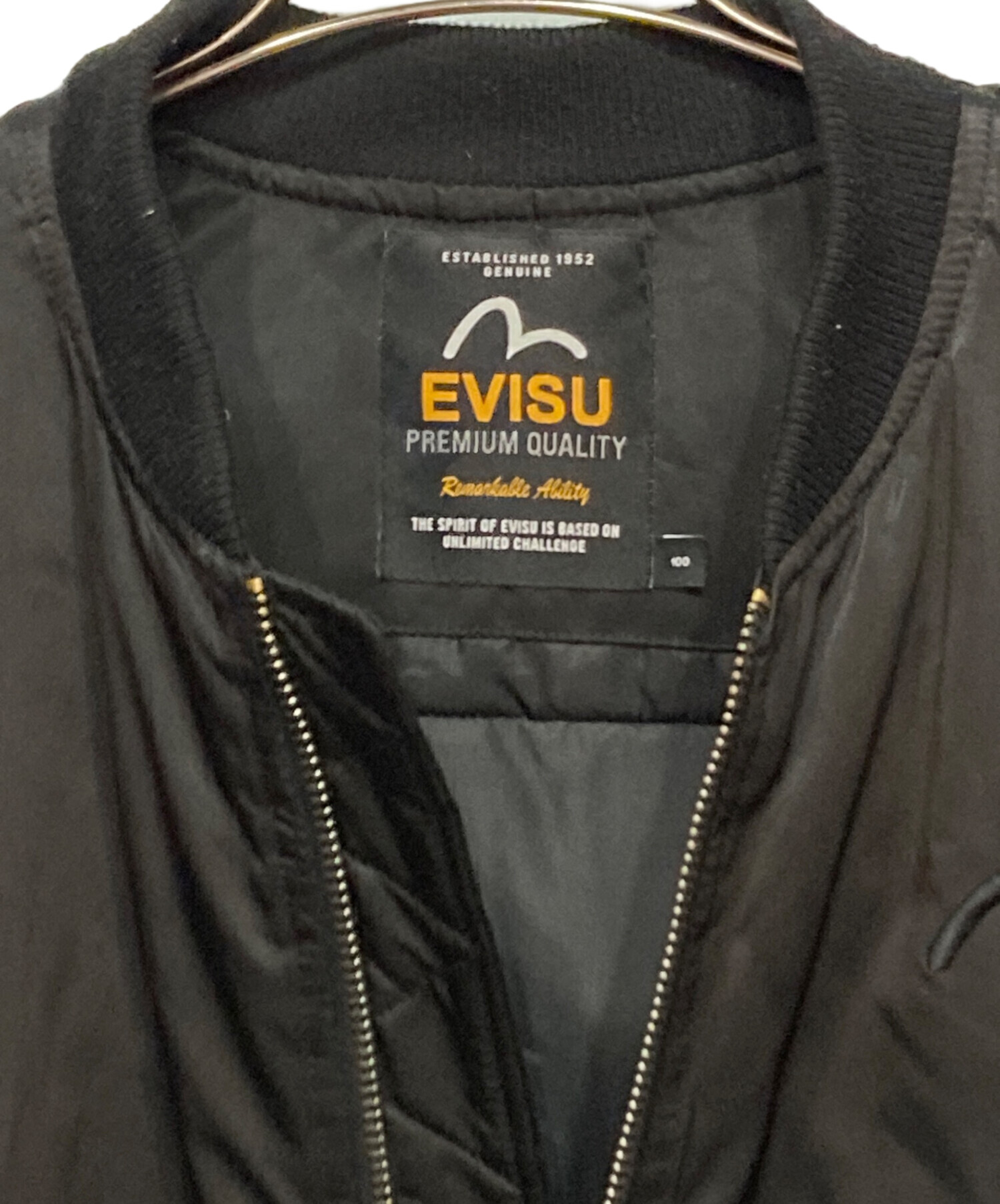 EVISU MA-1ジャケット Mサイズ 中古・古着通販】EVISU (エヴィス) MA-1ジャケット ブラック サイズ:L