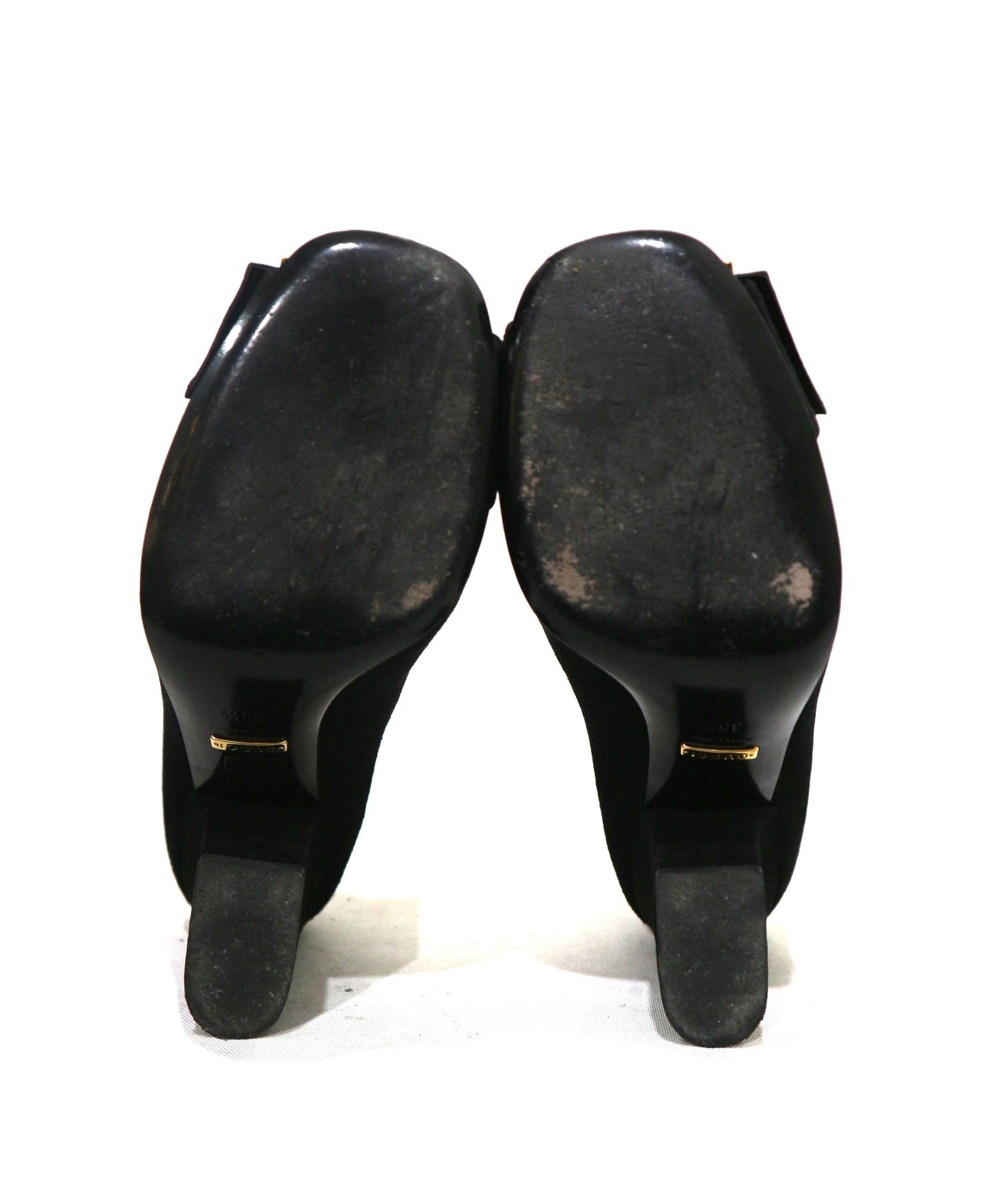 中古・古着通販】GUCCI (グッチ) スウェードパンプス ブラック サイズ 