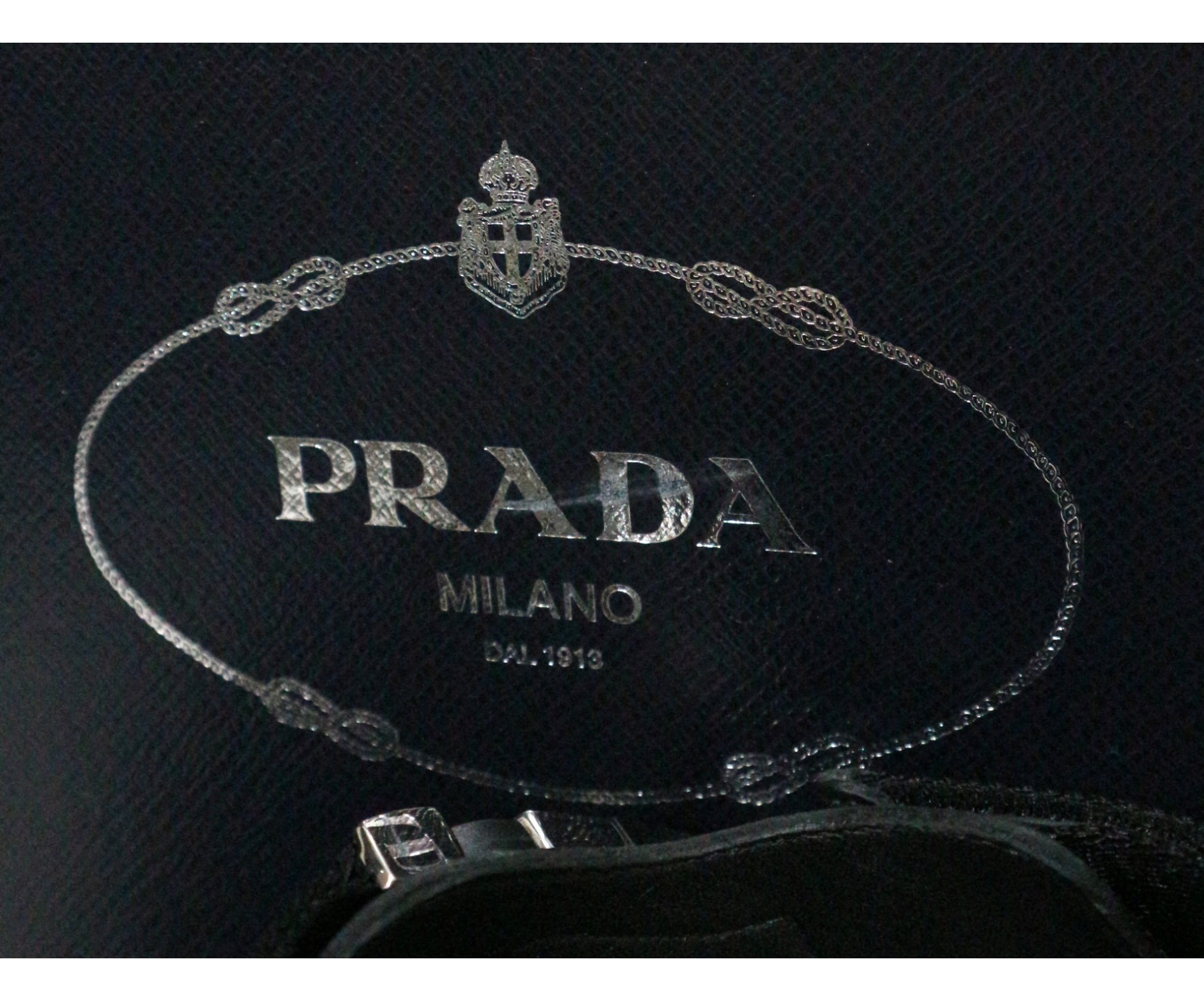 中古・古着通販】PRADA (プラダ) レザー切替サンダル ブラック サイズ