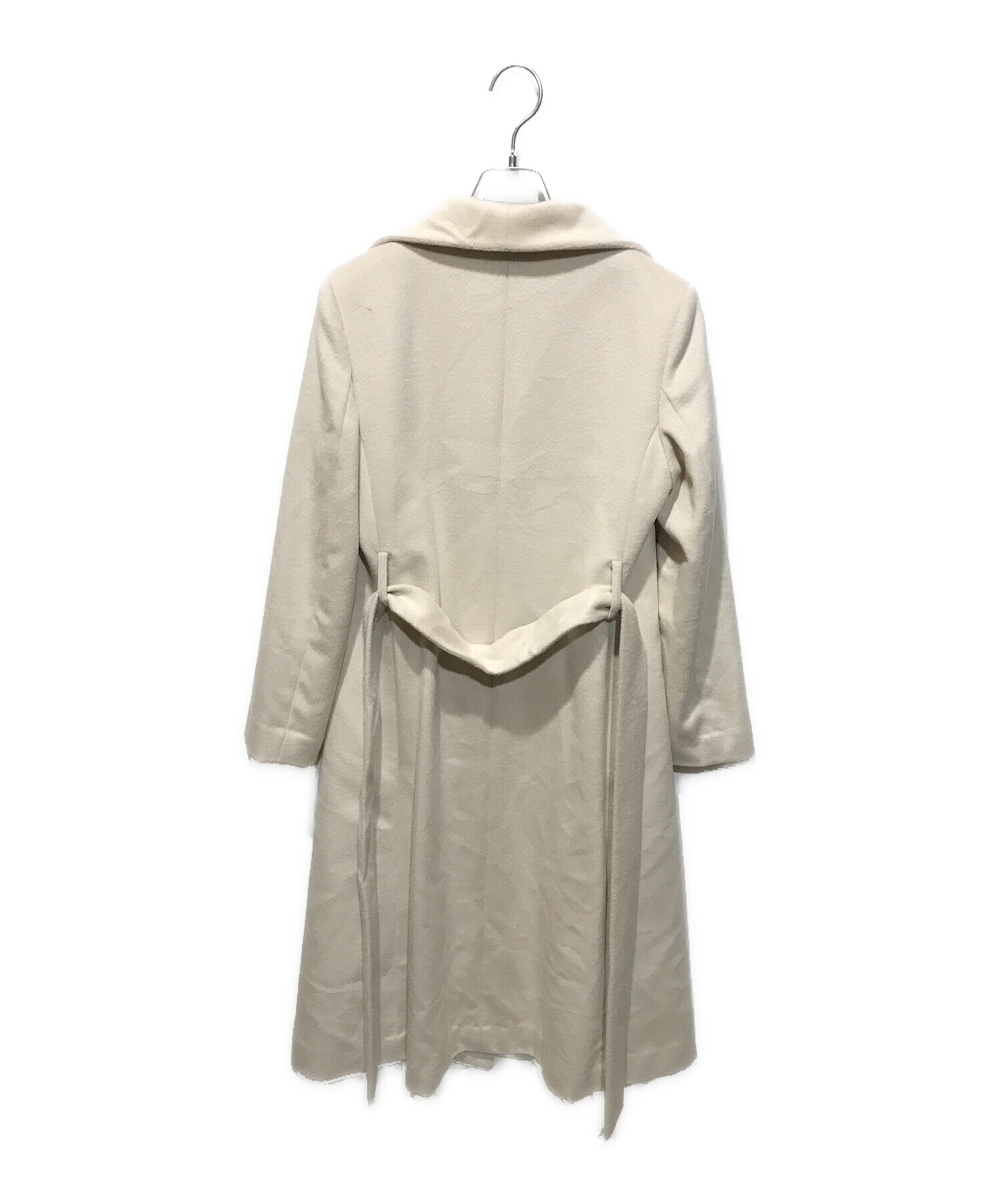 中古・古着通販】ROPE (ロペ) カシミヤ混リバーコート アイボリー 