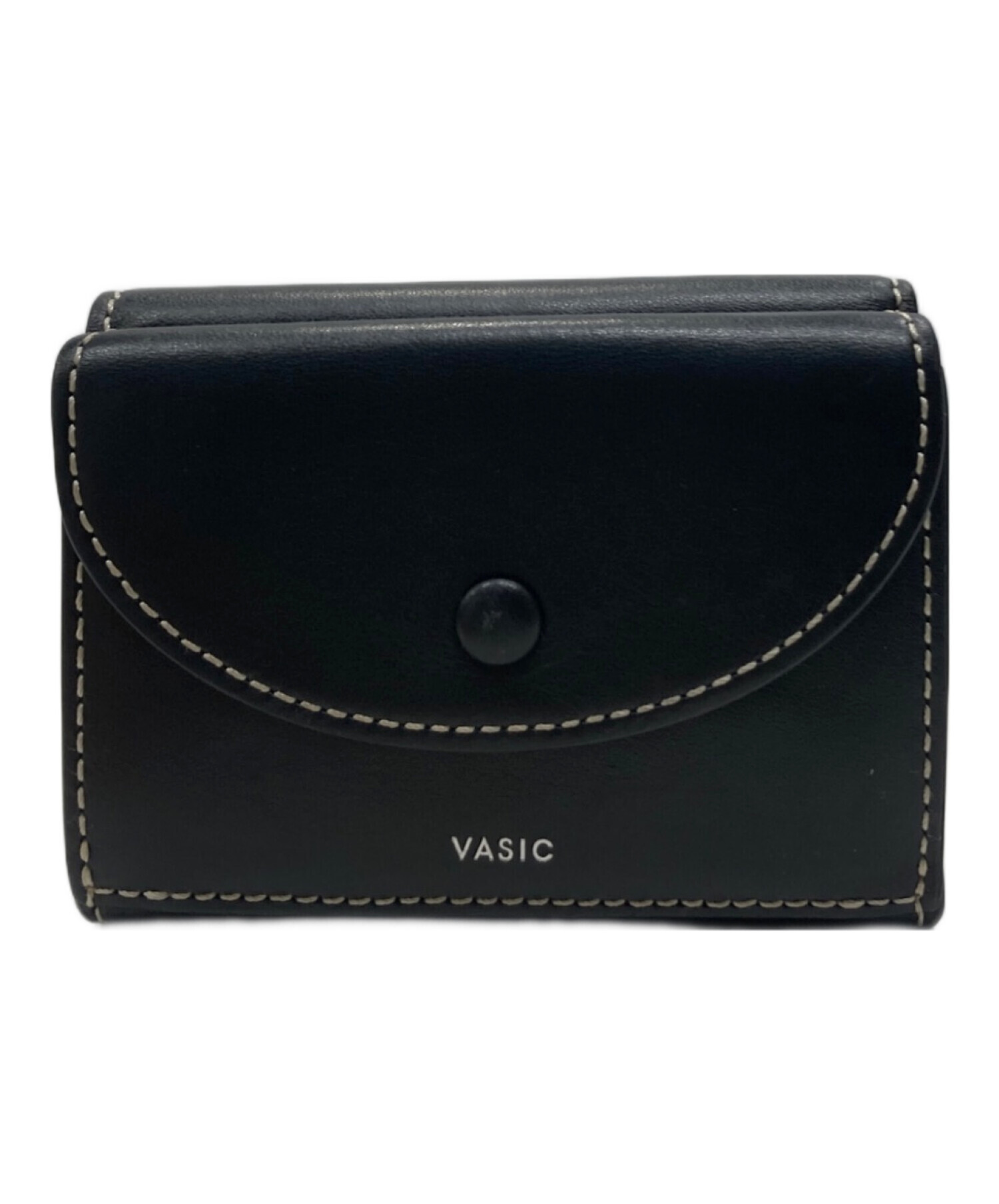 ヴァジック　VASIC Flap Mini Mini 三つ折り財布　黒 中古・古着通販】VASIC (ヴァジック) Flap Mini Mini（フラップ