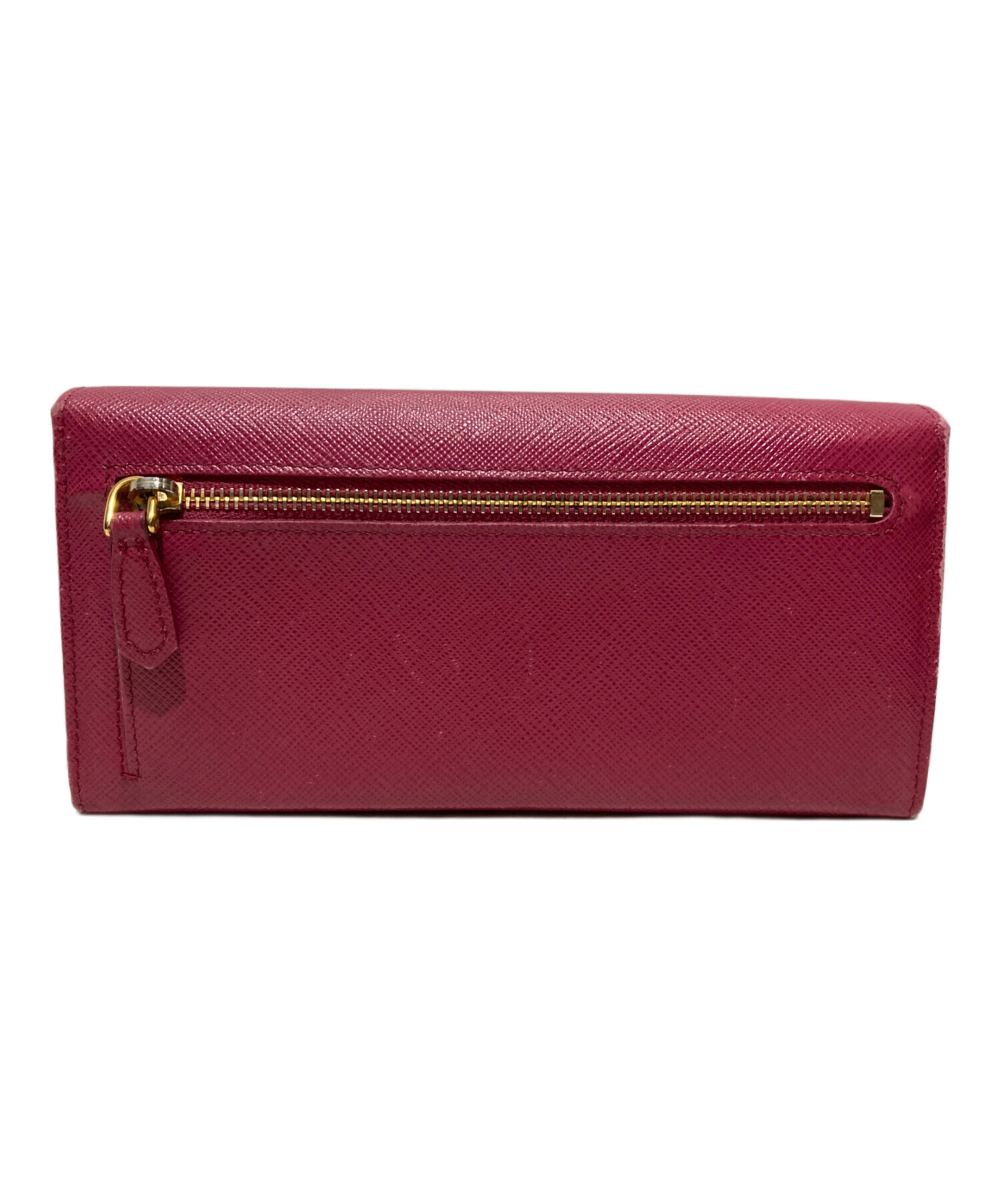 PRADA リボン付き長財布 ピンク 売り切り！美品PRADAサフィアーノ リボン長財布 ピンク×黒 中古・古着