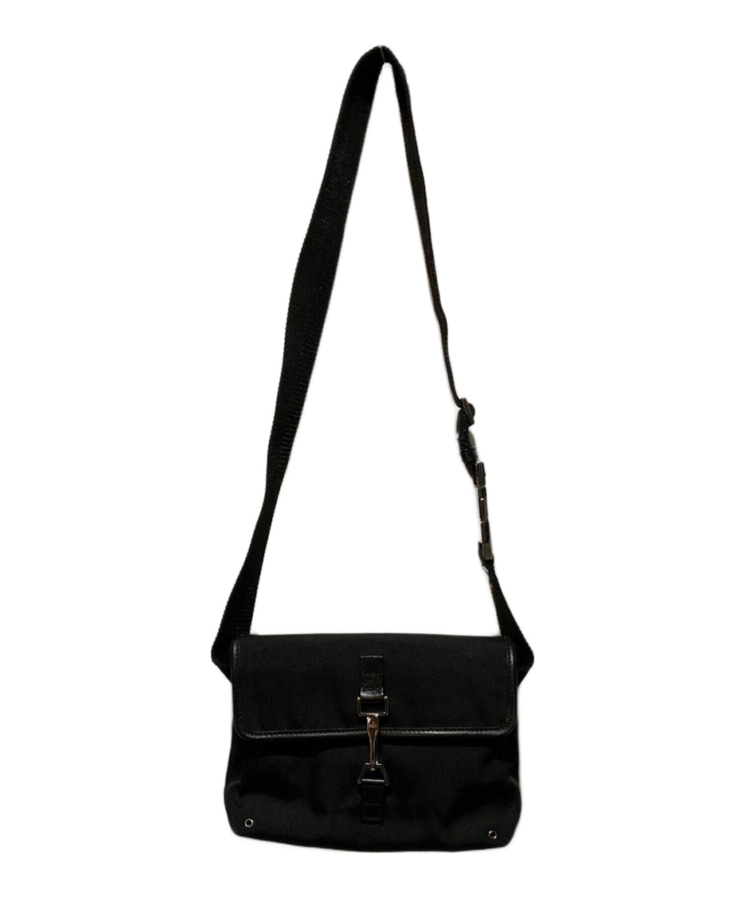 中古・古着通販】GUCCI (グッチ) GGキャンバスウエストバッグ ブラック