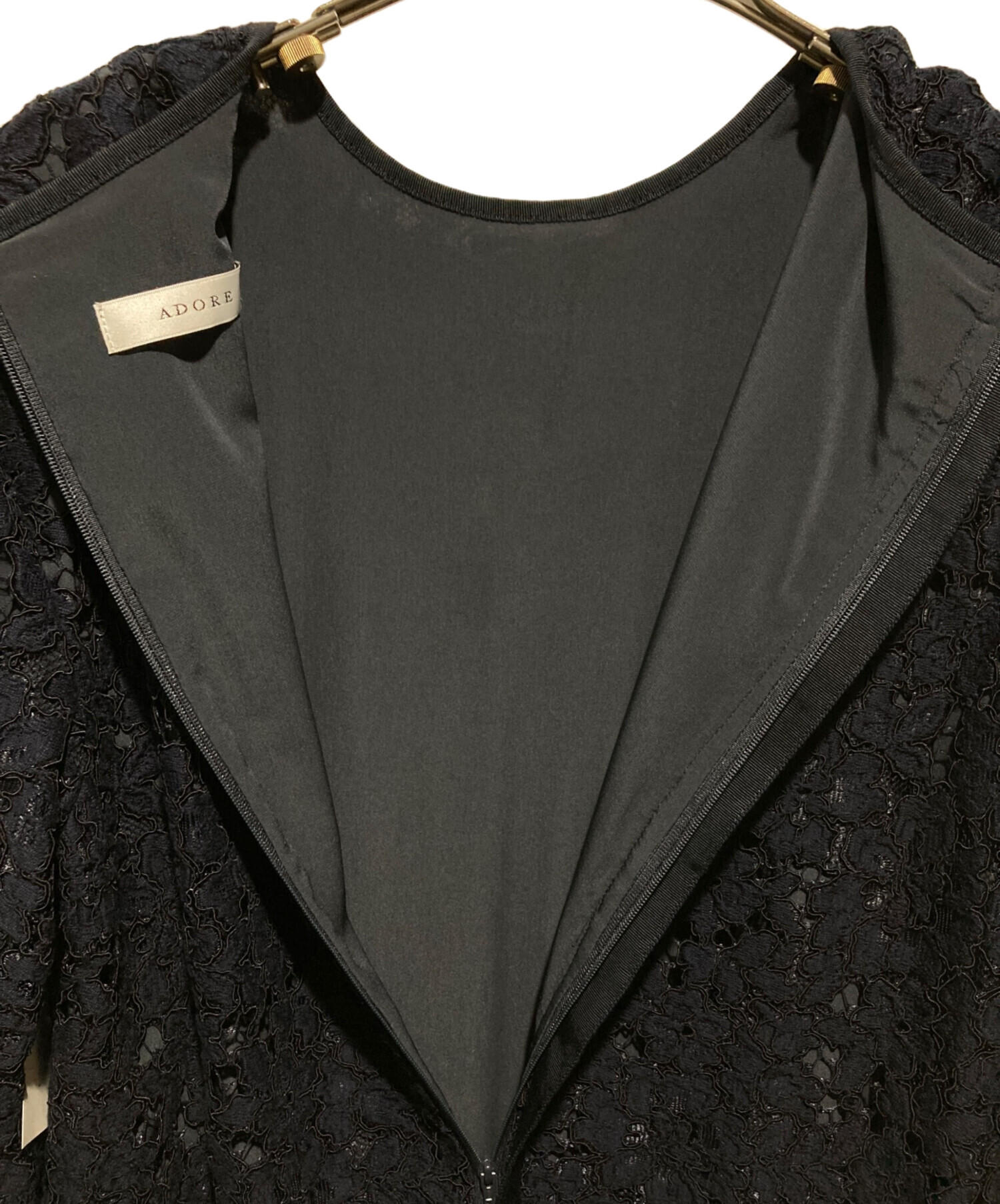 中古・古着通販】ADORE (アドーア) レースワンピース ネイビー サイズ 