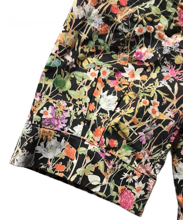 LIBERTY【AMACA】長袖花柄ワンピース　ウエストロープ付き　38 Lace Ladies ワンピース 花柄フレア 長袖ロングワンピース