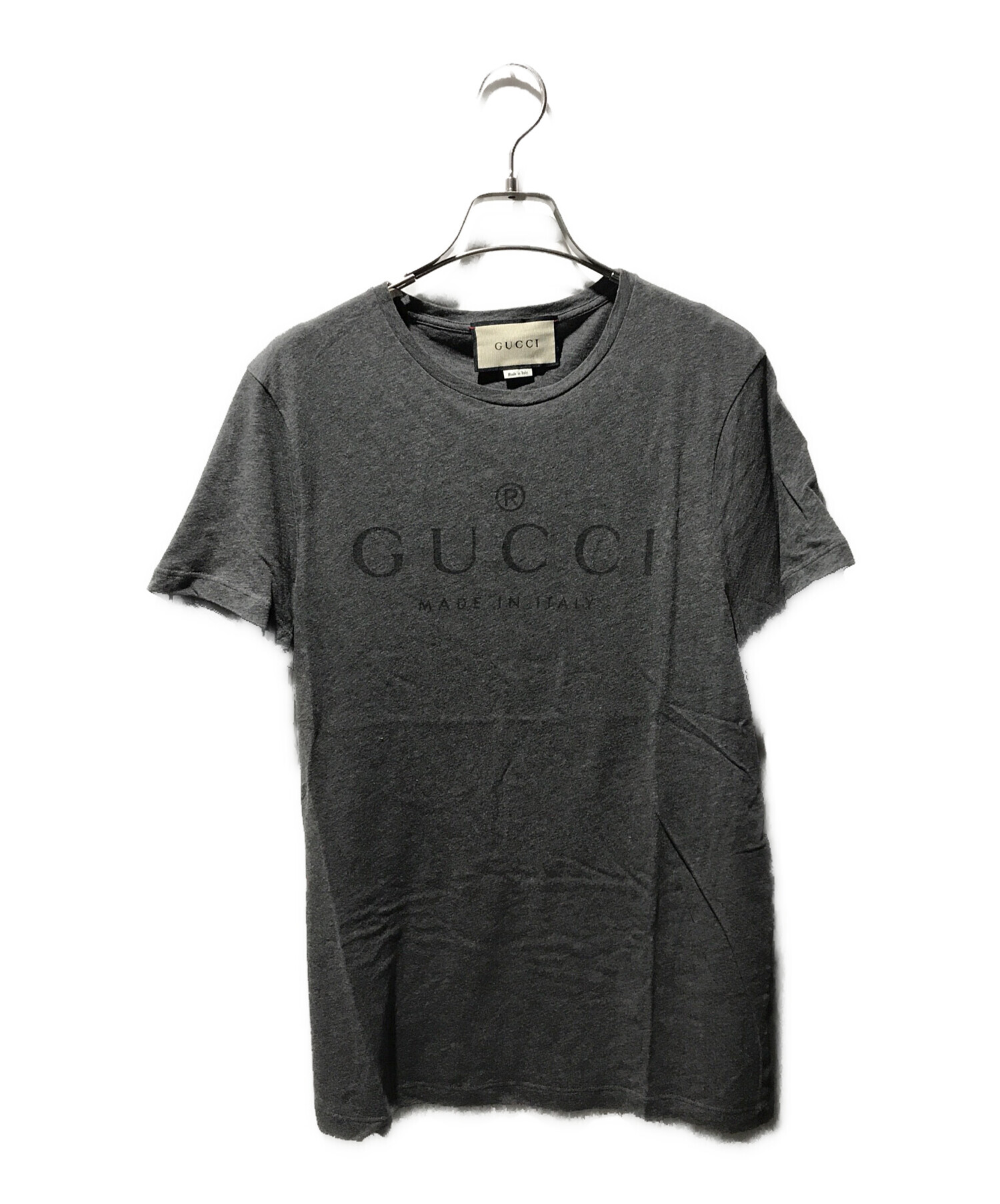中古・古着通販】GUCCI (グッチ) ロゴTシャツ グレー サイズ:S 