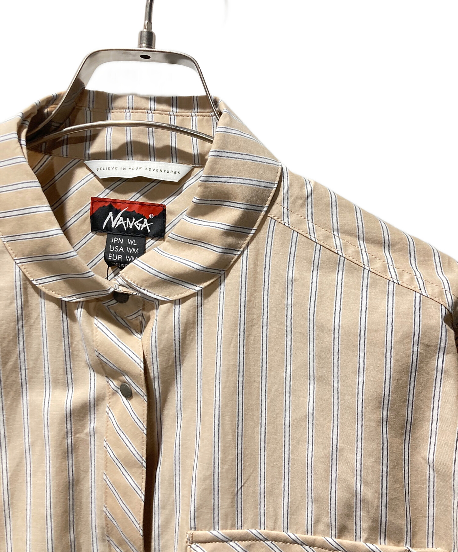 中古・古着通販】NANGA (ナンガ) スプリングストライプシャツ ベージュ 