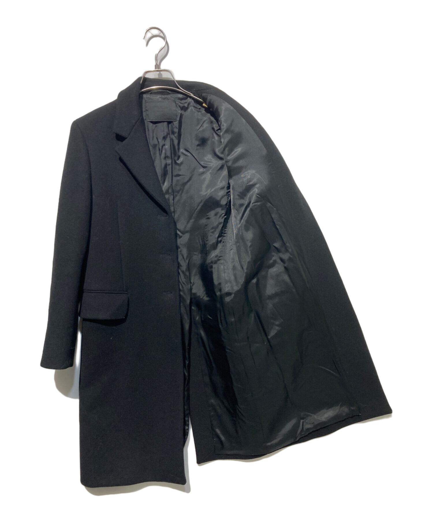 中古・古着通販】PRADA (プラダ) チェスターコート ブラック サイズ:38