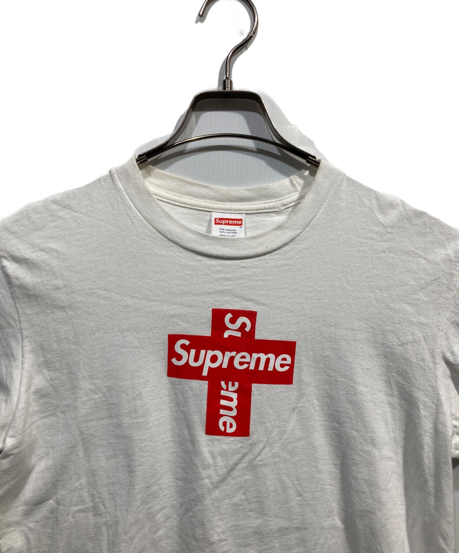 中古・古着通販】SUPREME (シュプリーム) Cross Box Logo Tee ホワイト