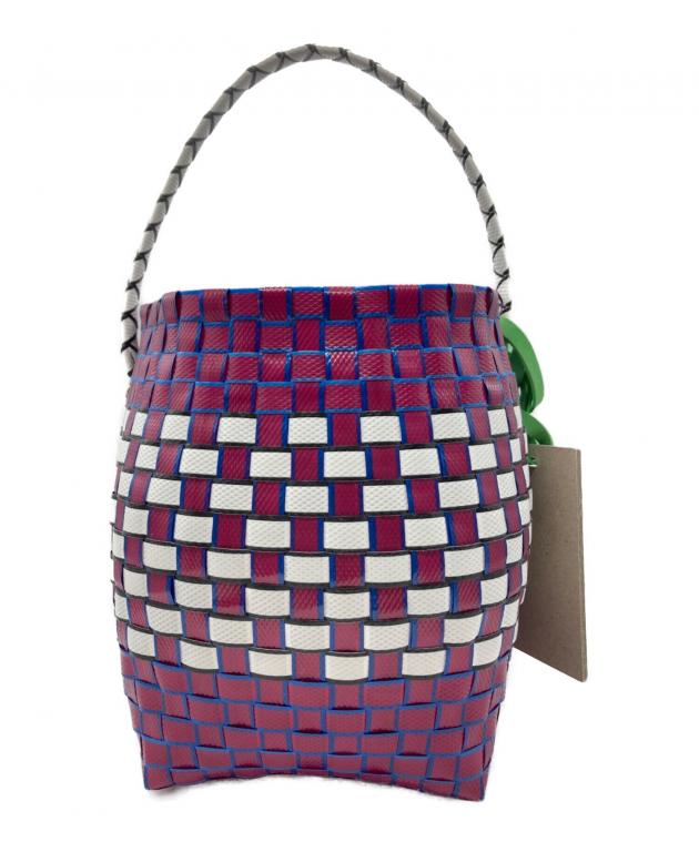 MARNI マルニ かごバッグ ブルー×レッド 中古・古着通販】MARNI (マルニ) フラワーカフェミニバスケットカゴ
