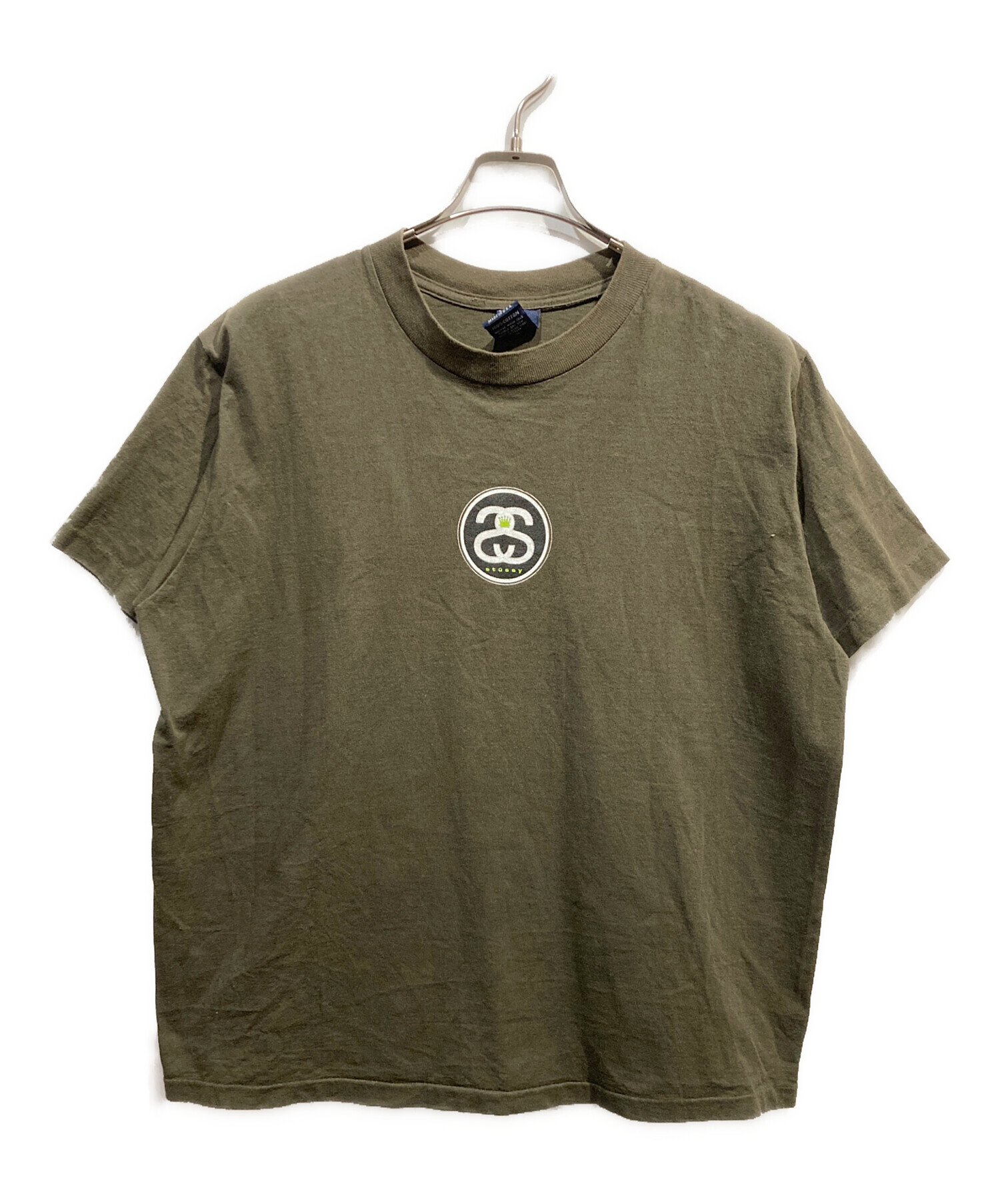中古・古着通販】stussy (ステューシー) USA製Tシャツ カーキ サイズ:L