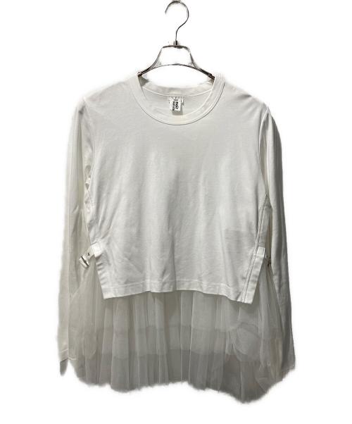 今季コムデギャルソンnoir kei ninomiya フリルTシャツSホワイト 今季コムデギャルソンnoir kei ninomiya フリルTシャツSホワイト