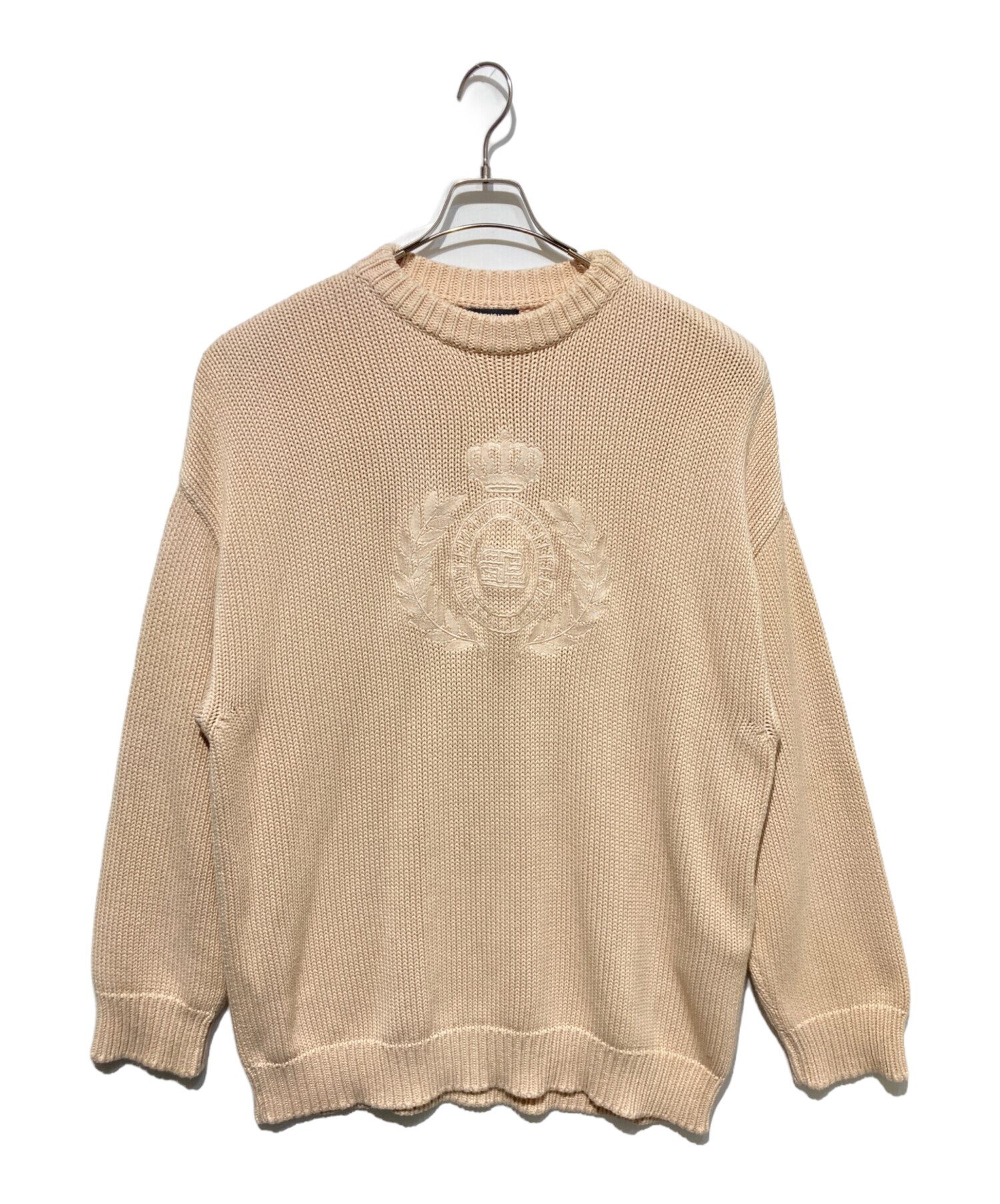 BALENCIAGA バレンシアガ ニット ベージュ 訳あり) BALENCIAGA 総柄