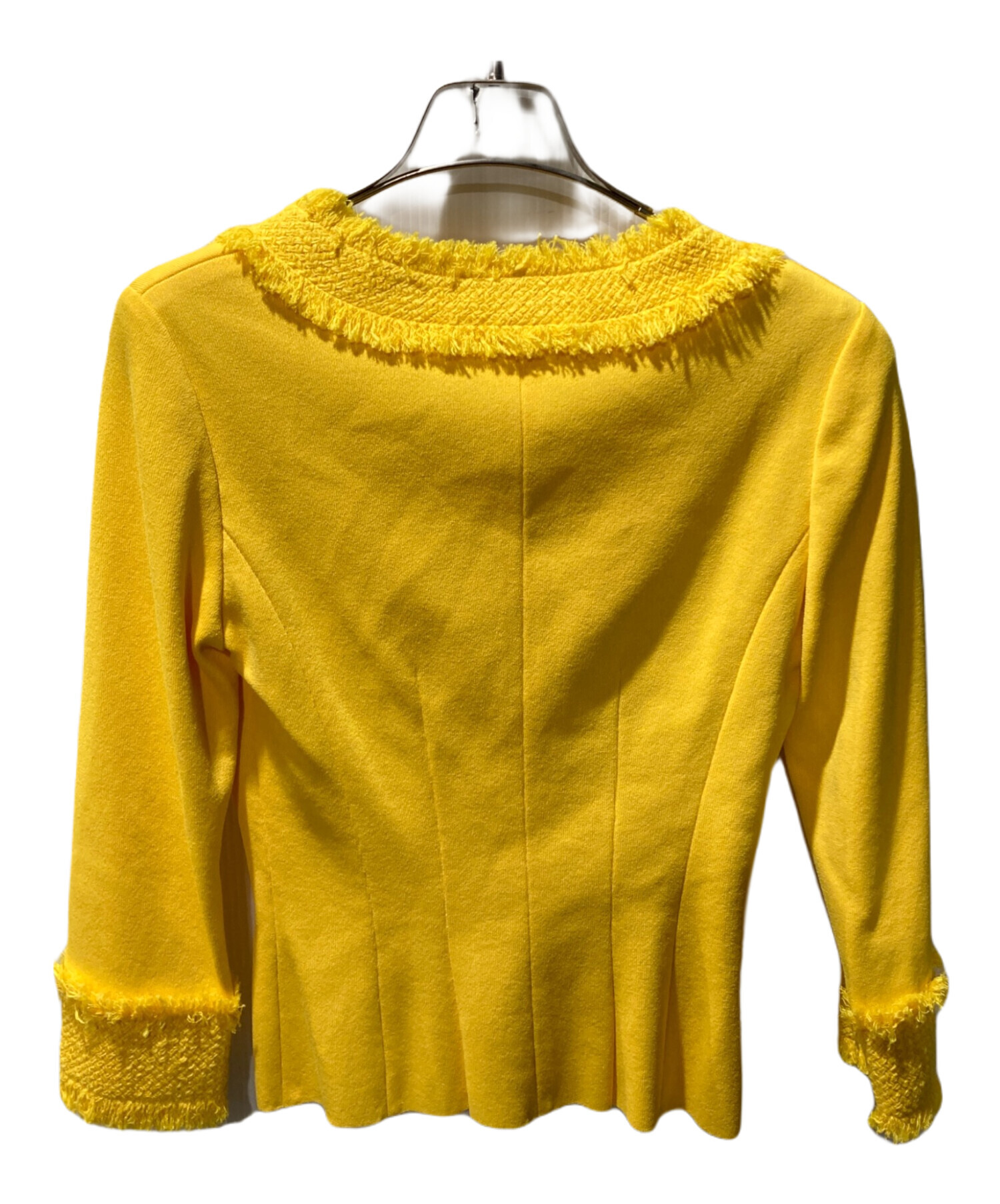 FOXEY フォクシー　イエロー エブリデイカーディガン 38 中古・古着通販】FOXEY (フォクシー) ツイード切替カーディガン