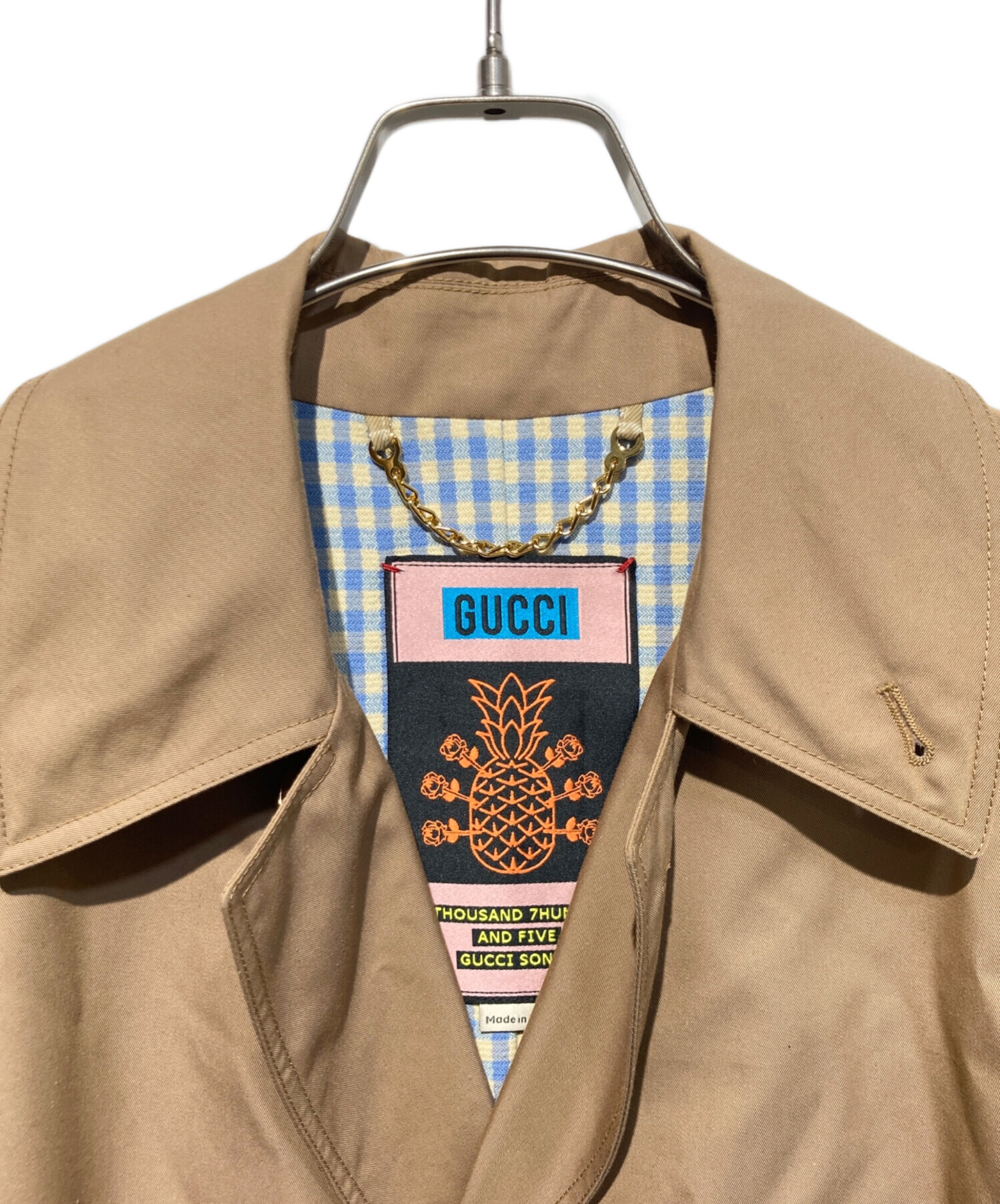 中古・古着通販】GUCCI (グッチ) コットンギャバ金ボタントレンチ