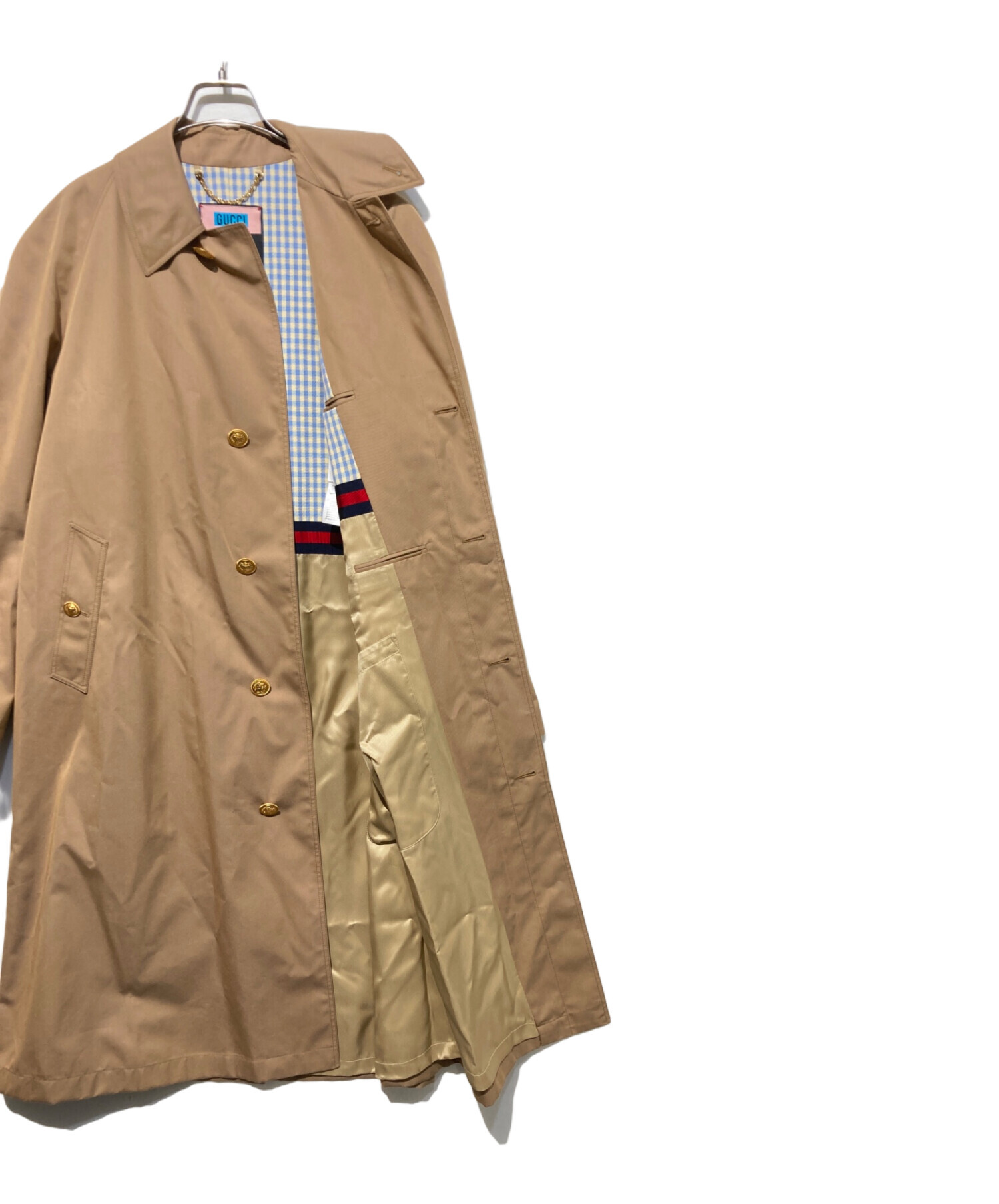 中古・古着通販】GUCCI (グッチ) コットンギャバ金ボタントレンチ