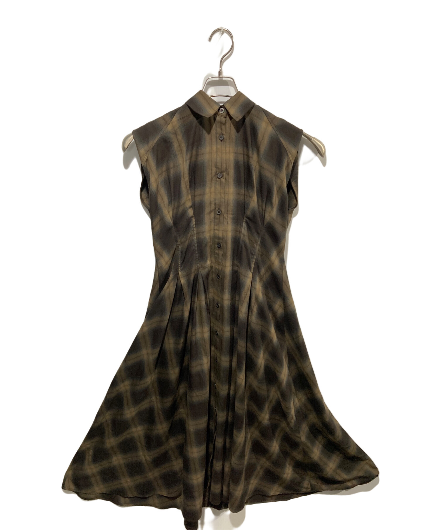 中古・古着通販】AMERI (アメリ) 3WAY OMBRE CHECK FLARE DRESS
