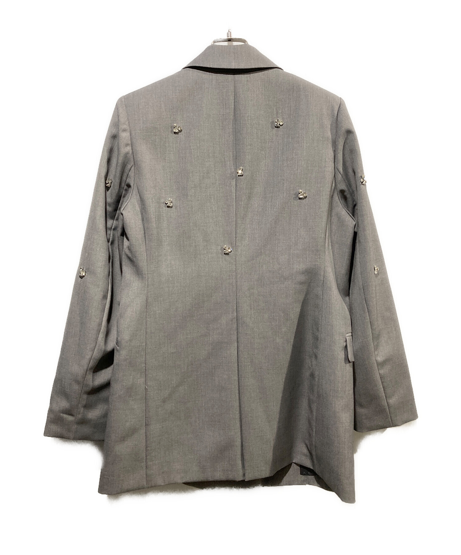 中古・古着通販】Noela (ノエラ) ビジューダブルジャケット グレー 