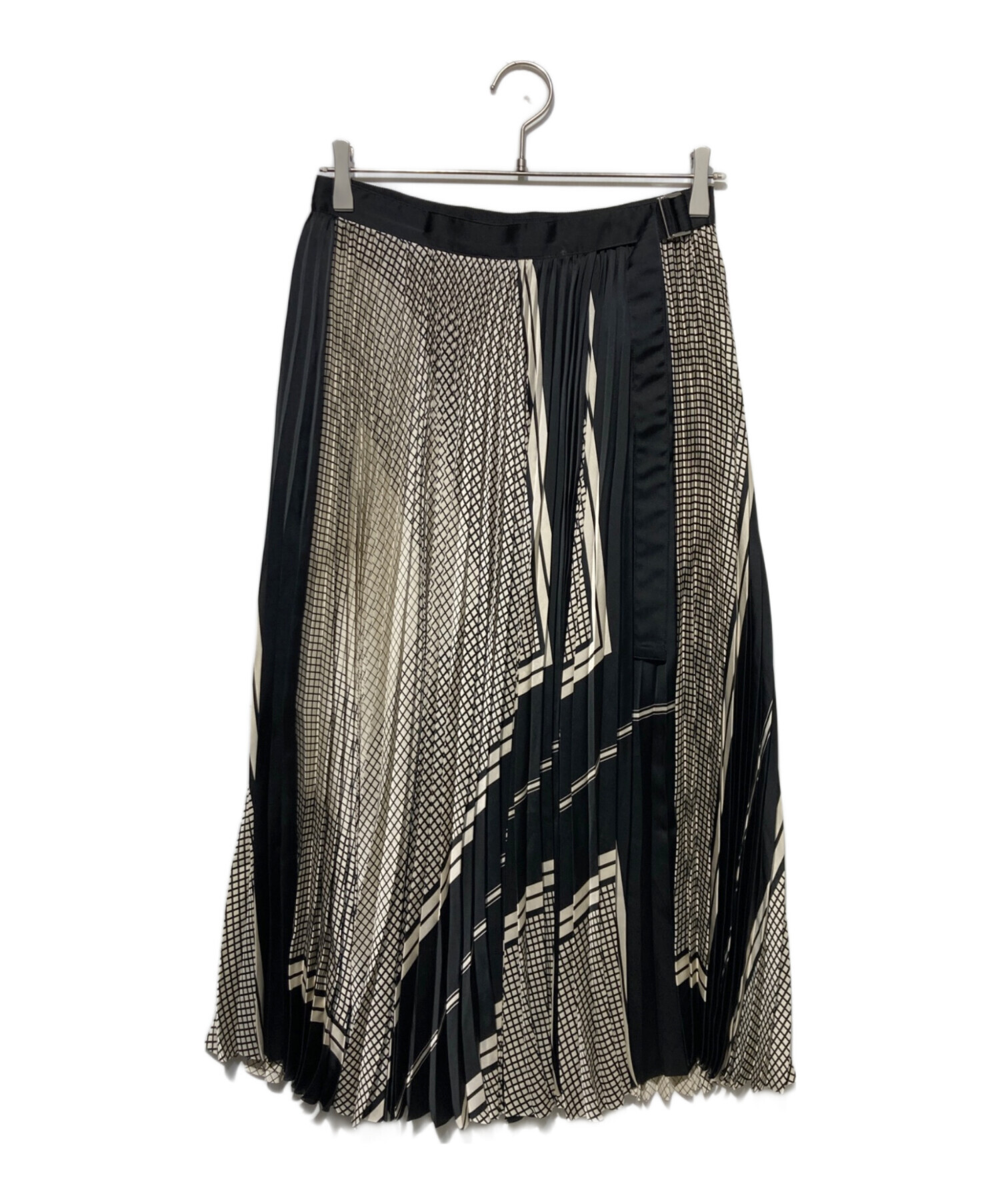 中古・古着通販】sacai (サカイ) Plaid Scarf Skirt ブラック サイズ:S