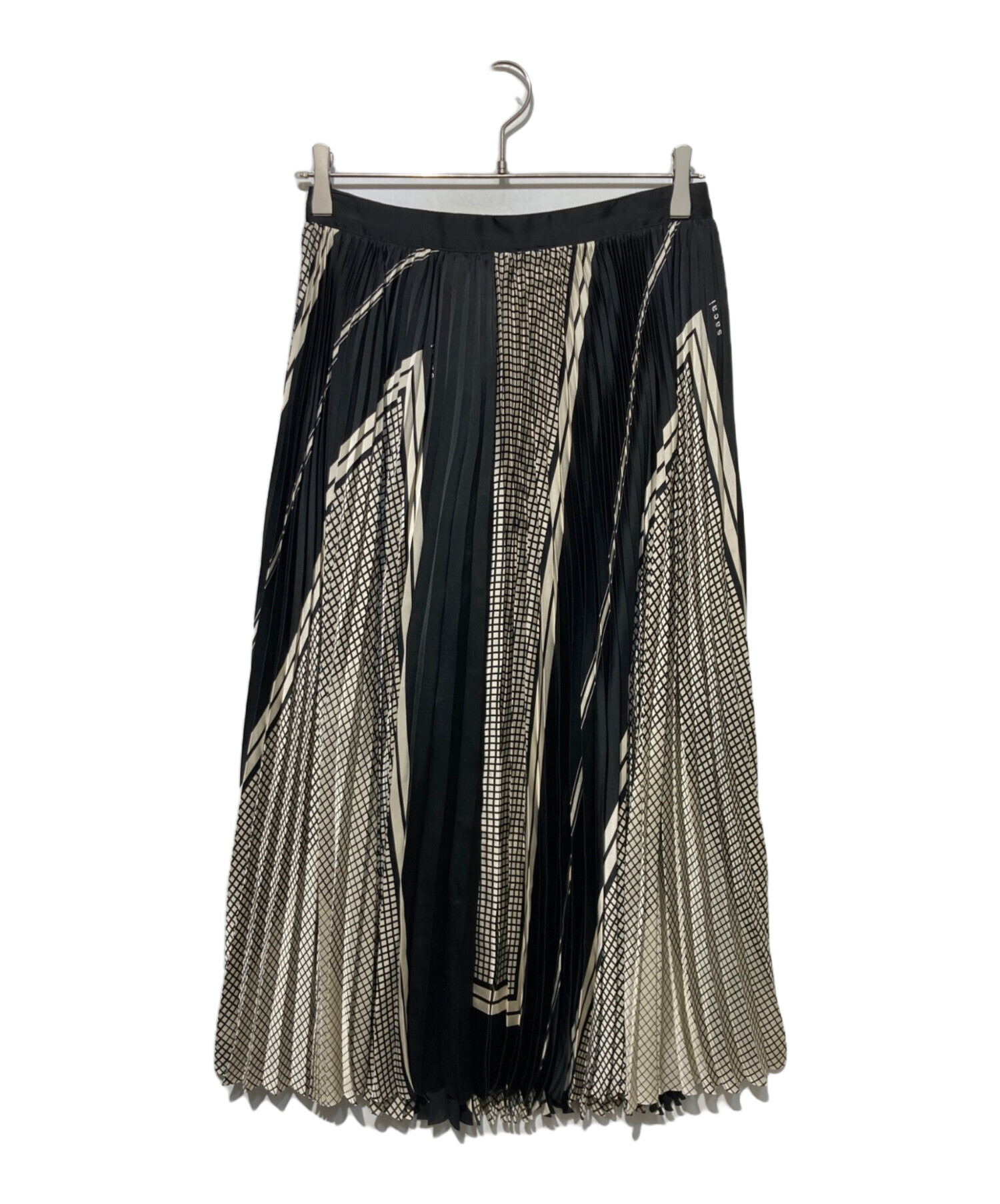 中古・古着通販】sacai (サカイ) Plaid Scarf Skirt ブラック サイズ:S